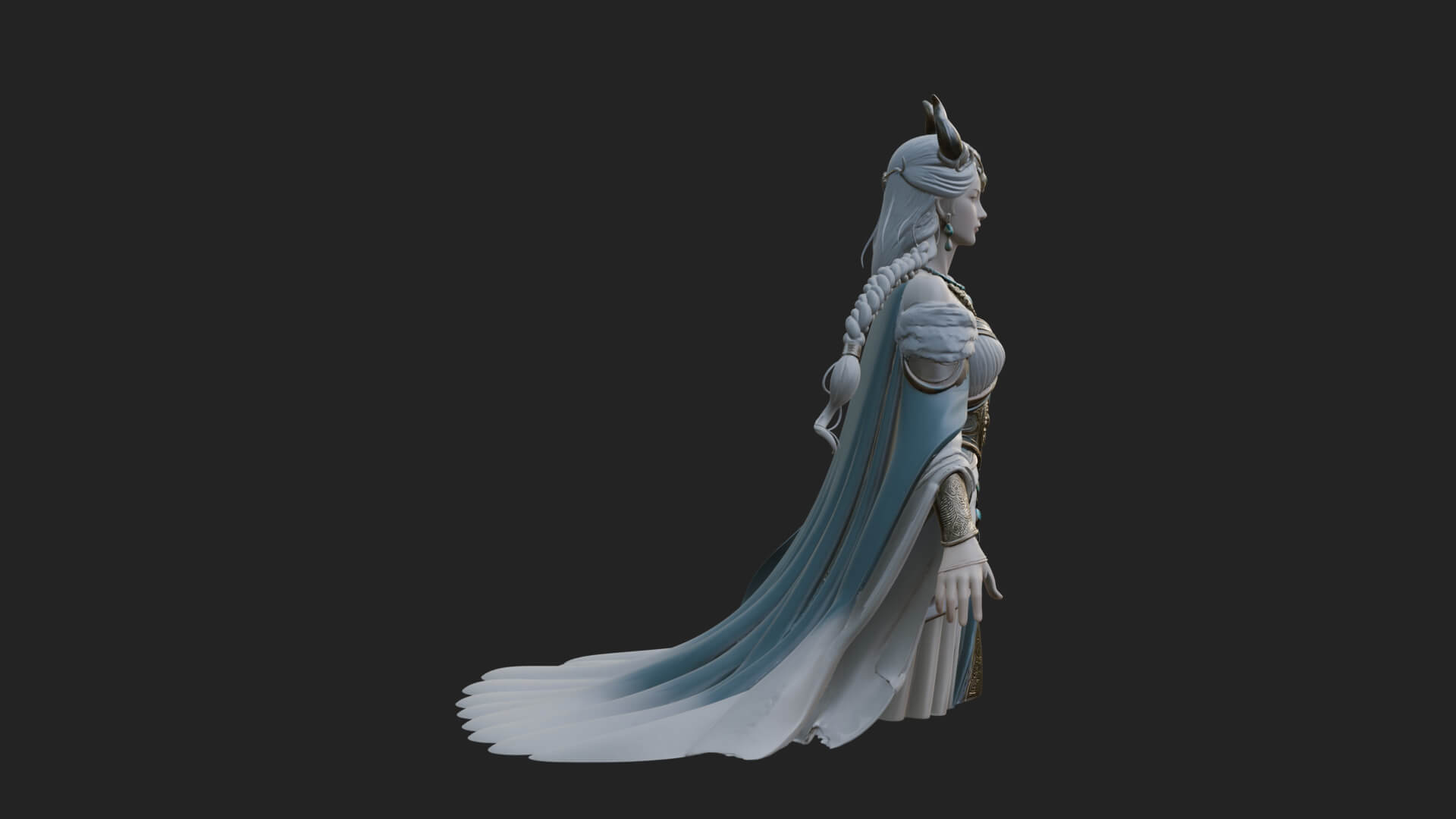 Elven Queen Statue Design 32 3D Print Model 3D Model
