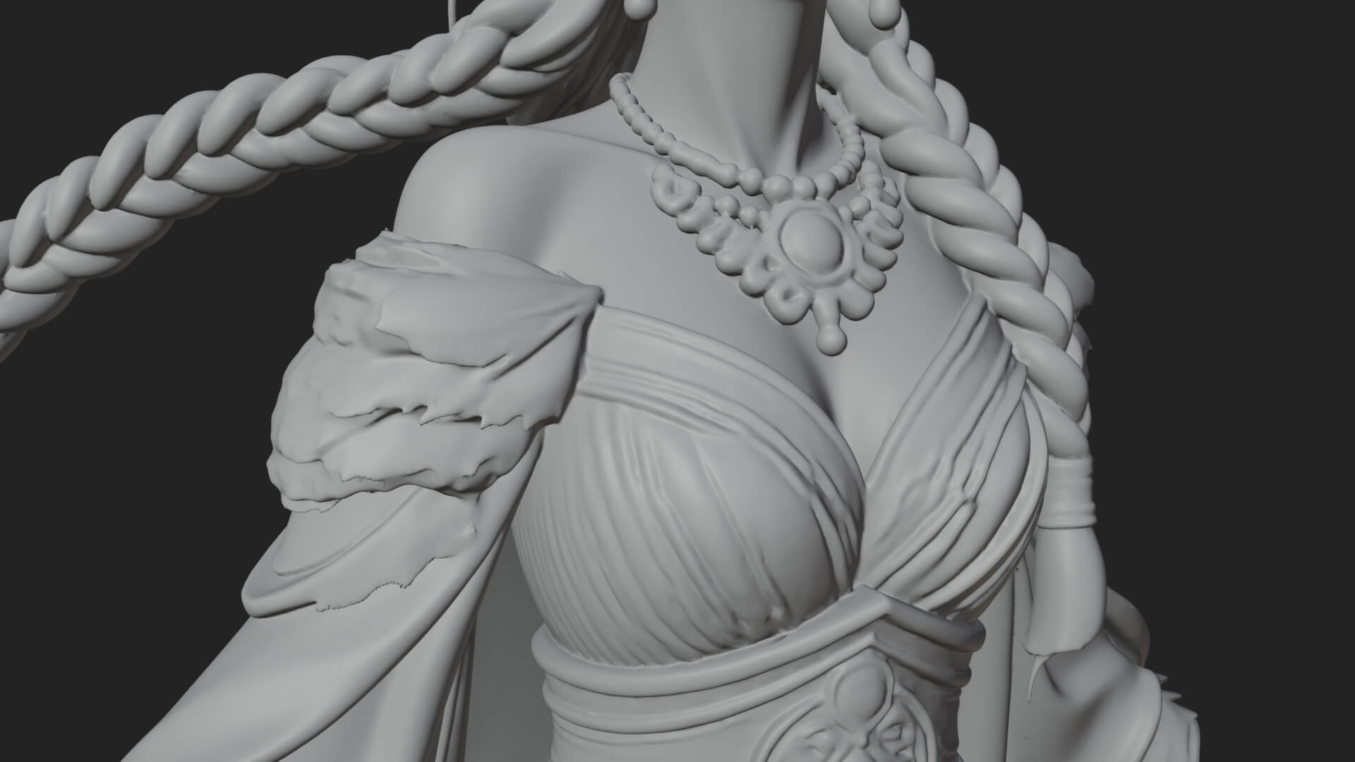 Elven Queen Statue Design 32 3D Print Model 3D Model