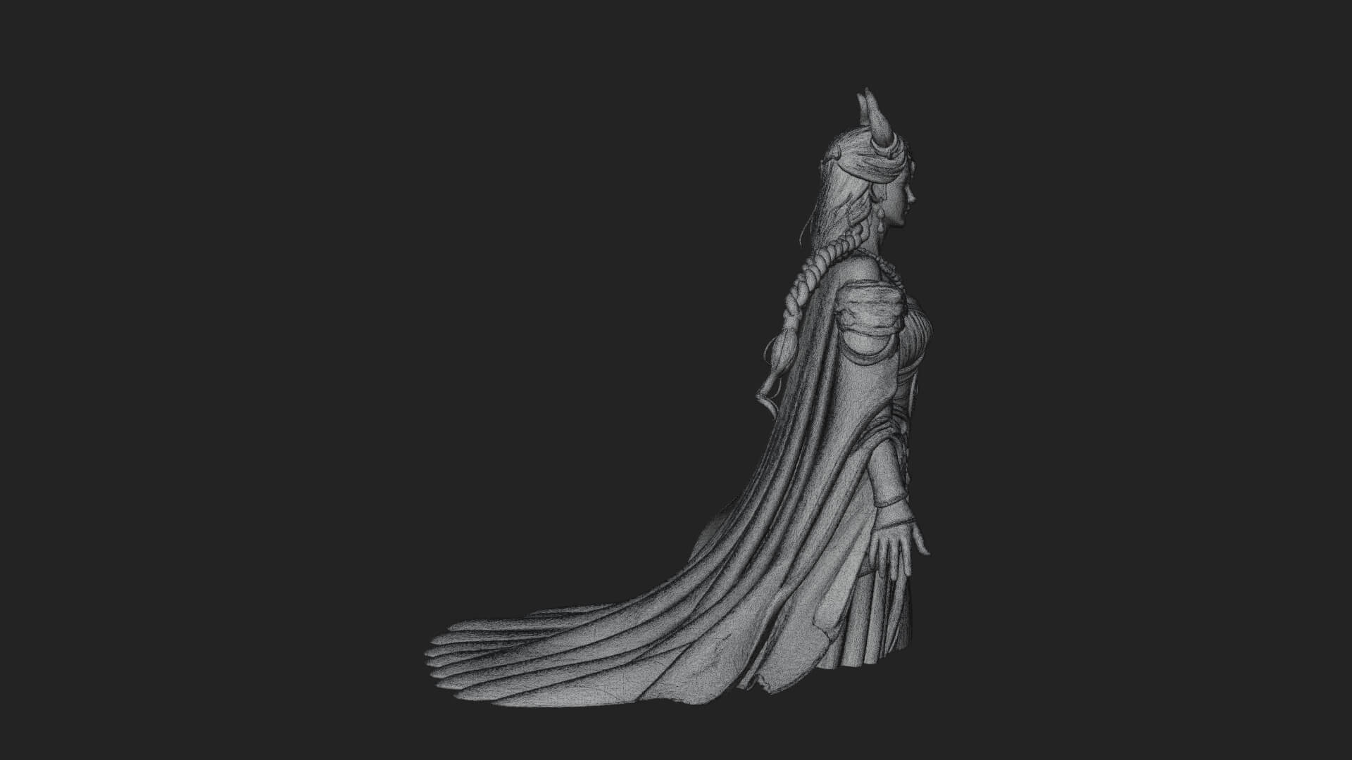 Elven Queen Statue Design 32 3D Print Model 3D Model