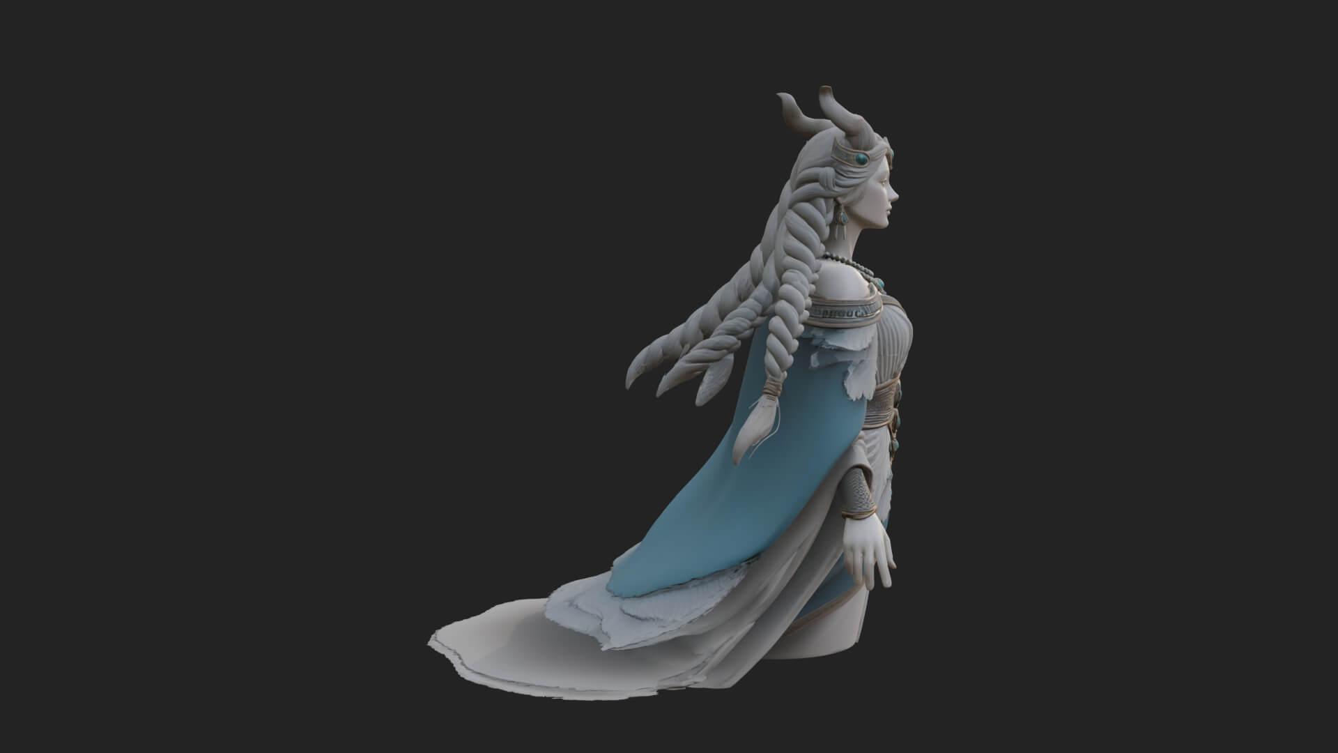 Elven Queen Statue Design 33 3D Print Model 3D Model