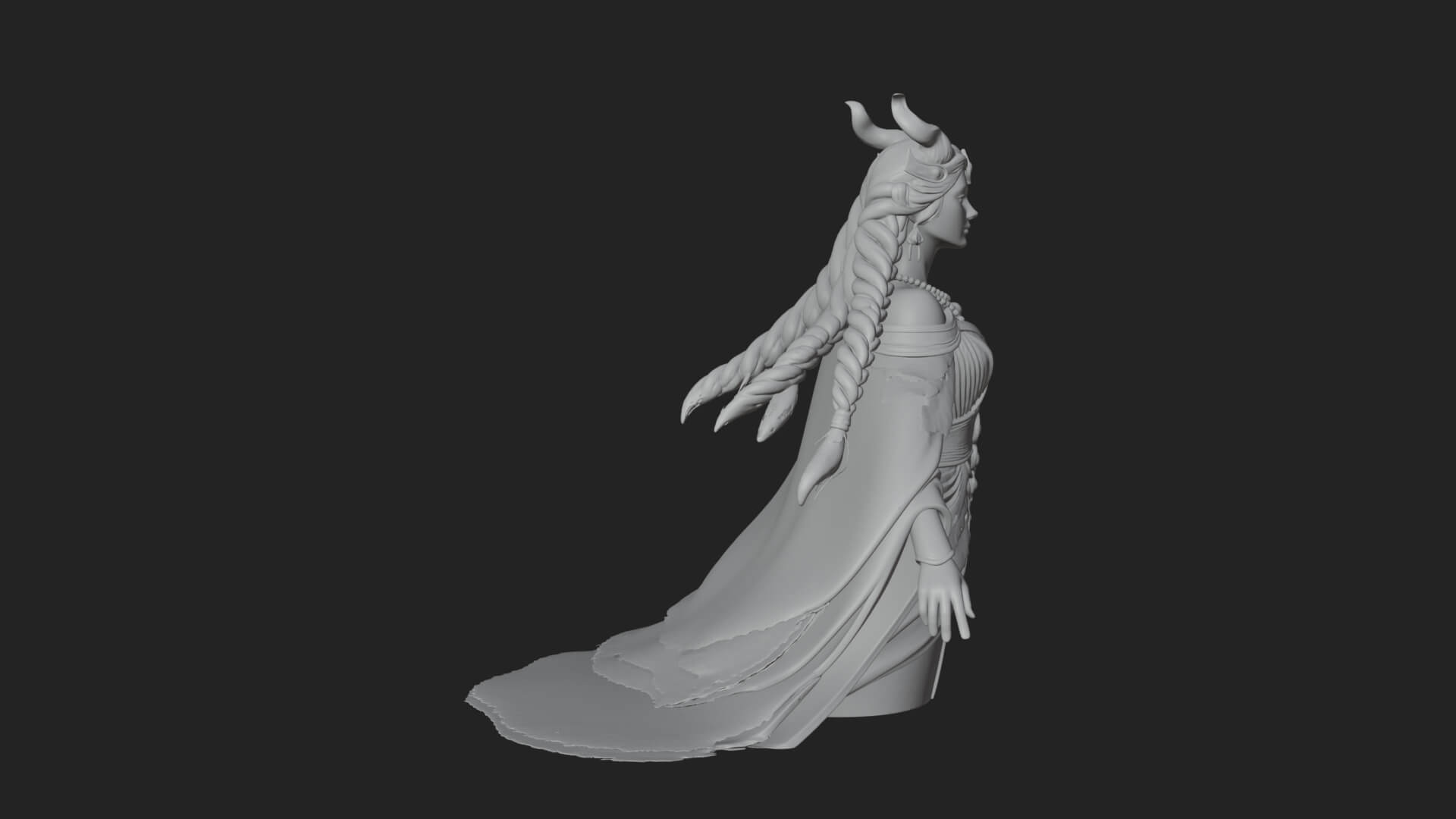 Elven Queen Statue Design 33 3D Print Model 3D Model