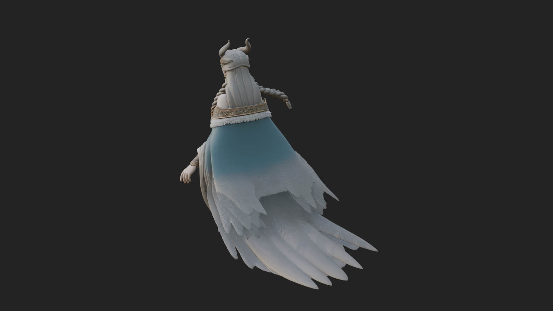 Elven Queen Statue Design 34 3D Print Model 3D Model