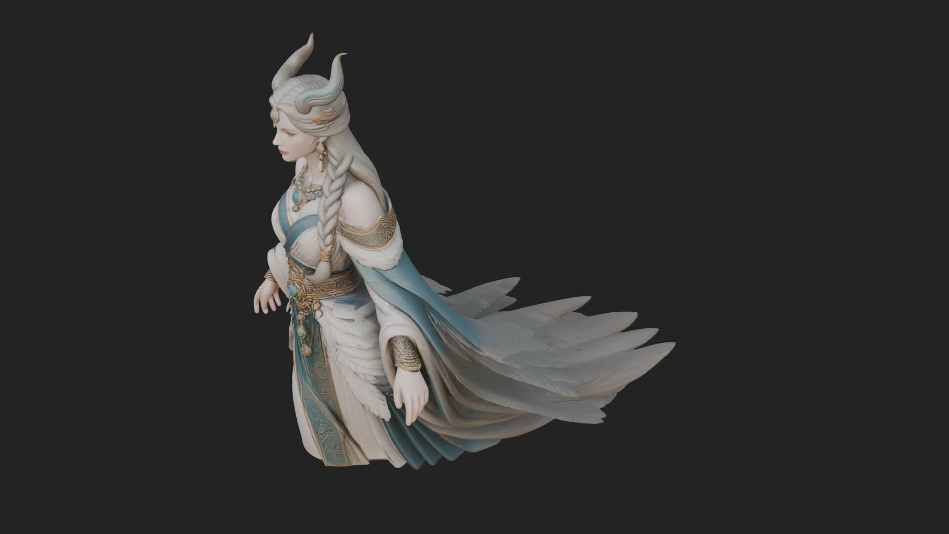 Elven Queen Statue Design 34 3D Print Model 3D Model