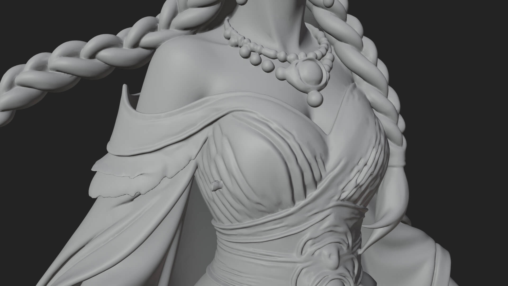 Elven Queen Statue Design 34 3D Print Model 3D Model