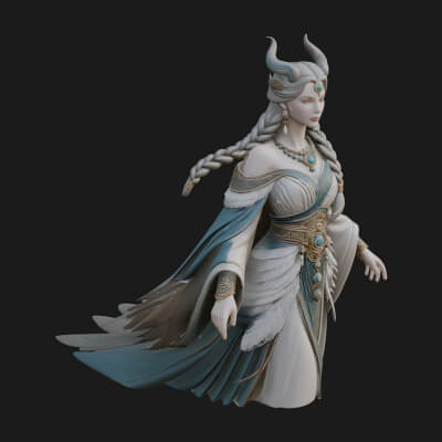 Elven Queen Statue Design 34 3D Print Model