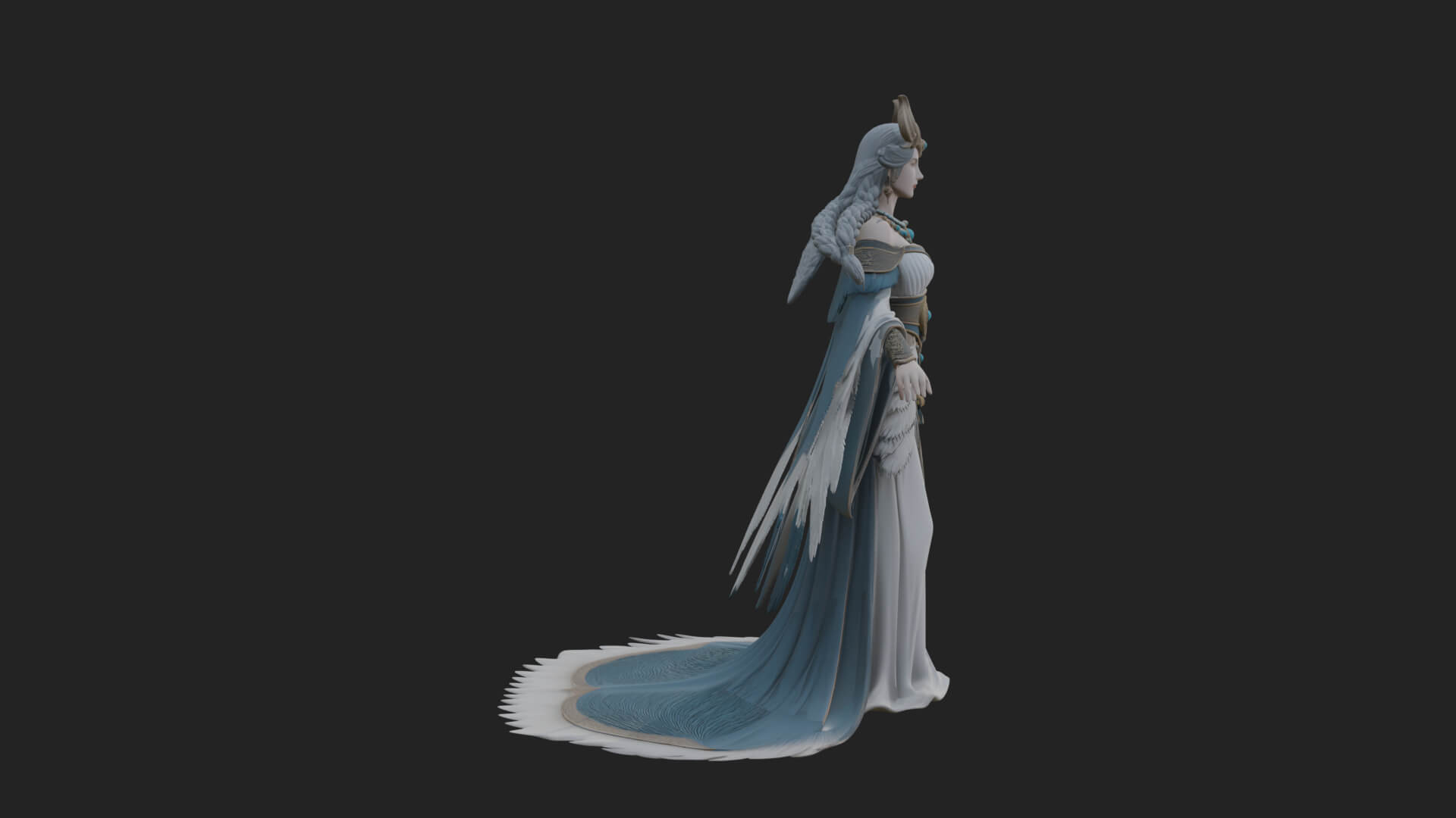 Elven Queen Statue Design 35 3D Print Model 3D Model