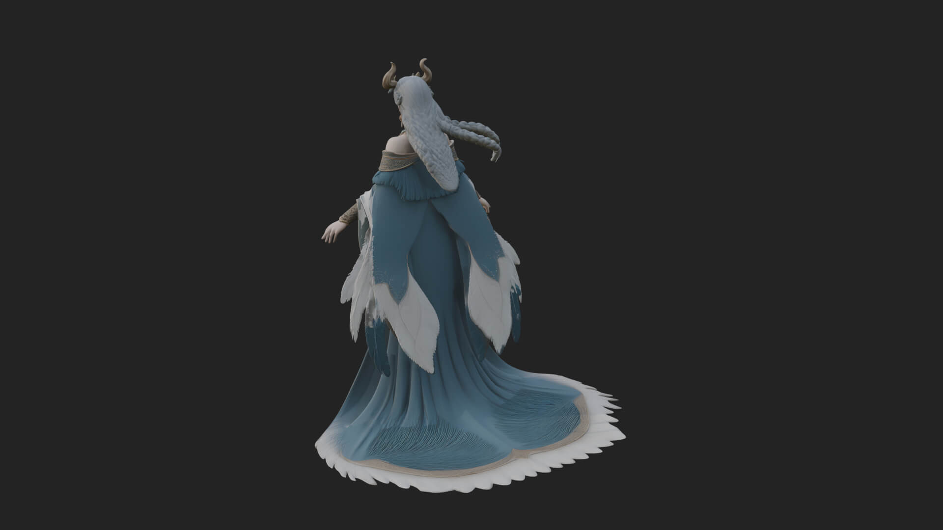 Elven Queen Statue Design 35 3D Print Model 3D Model