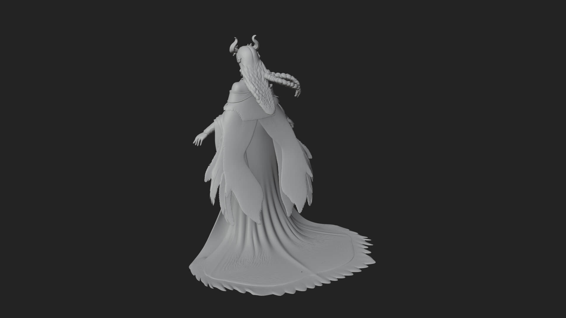 Elven Queen Statue Design 35 3D Print Model 3D Model