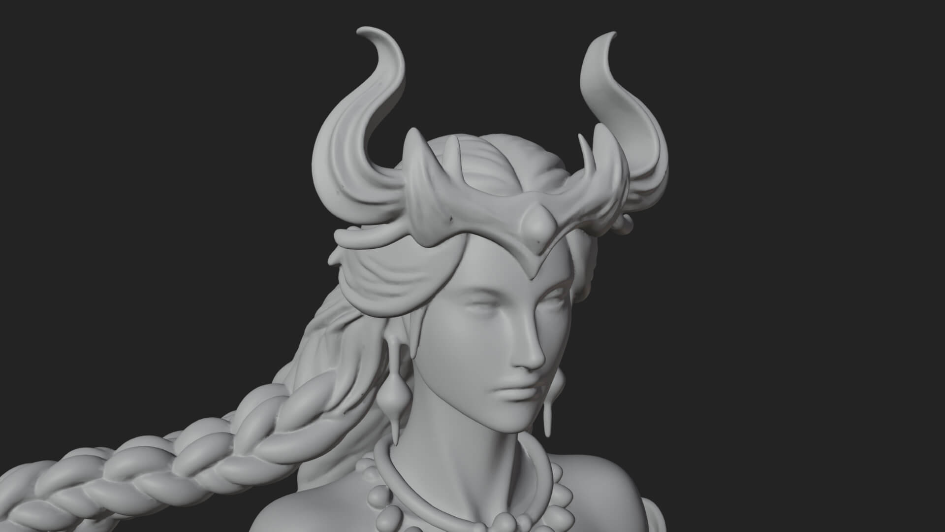 Elven Queen Statue Design 35 3D Print Model 3D Model