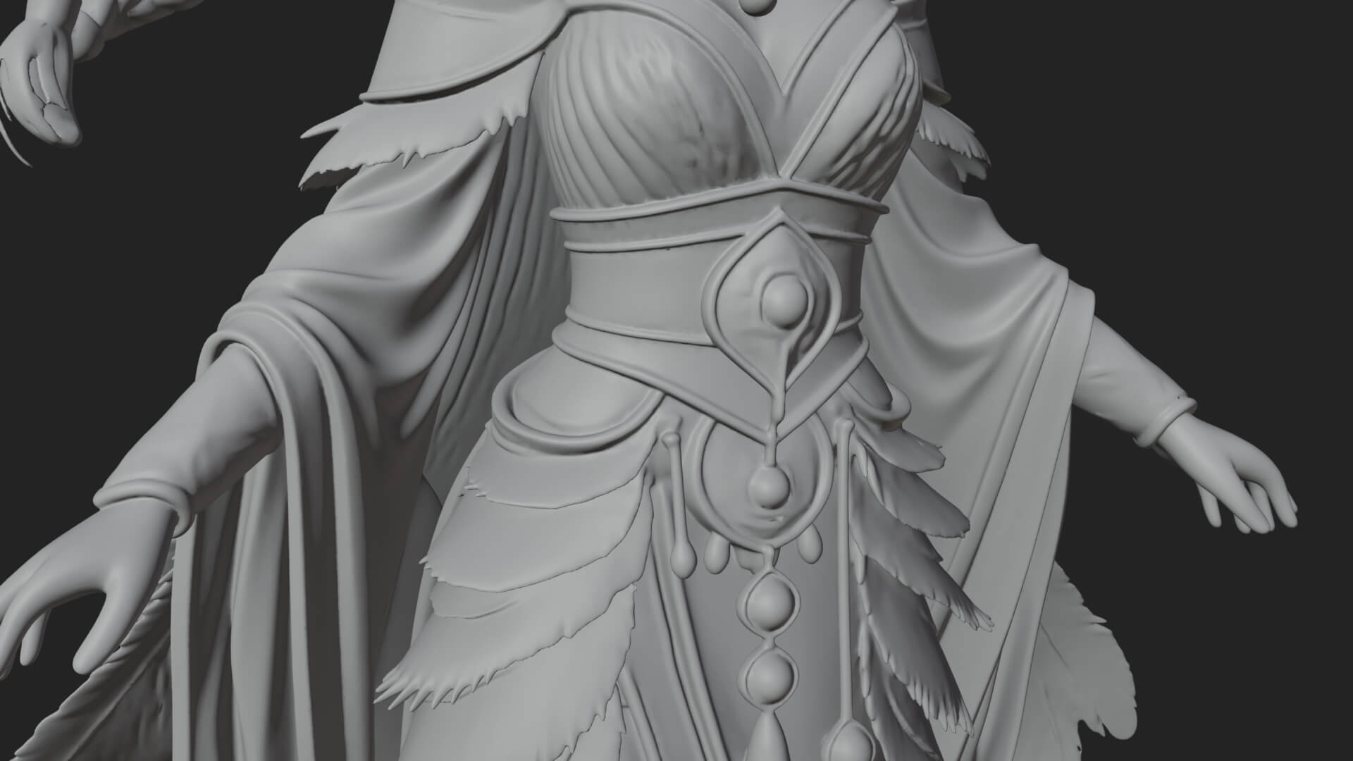 Elven Queen Statue Design 35 3D Print Model 3D Model
