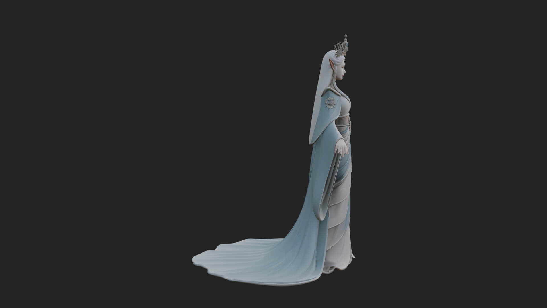Elven Queen Statue Design 5 3D Print Model 3D Model