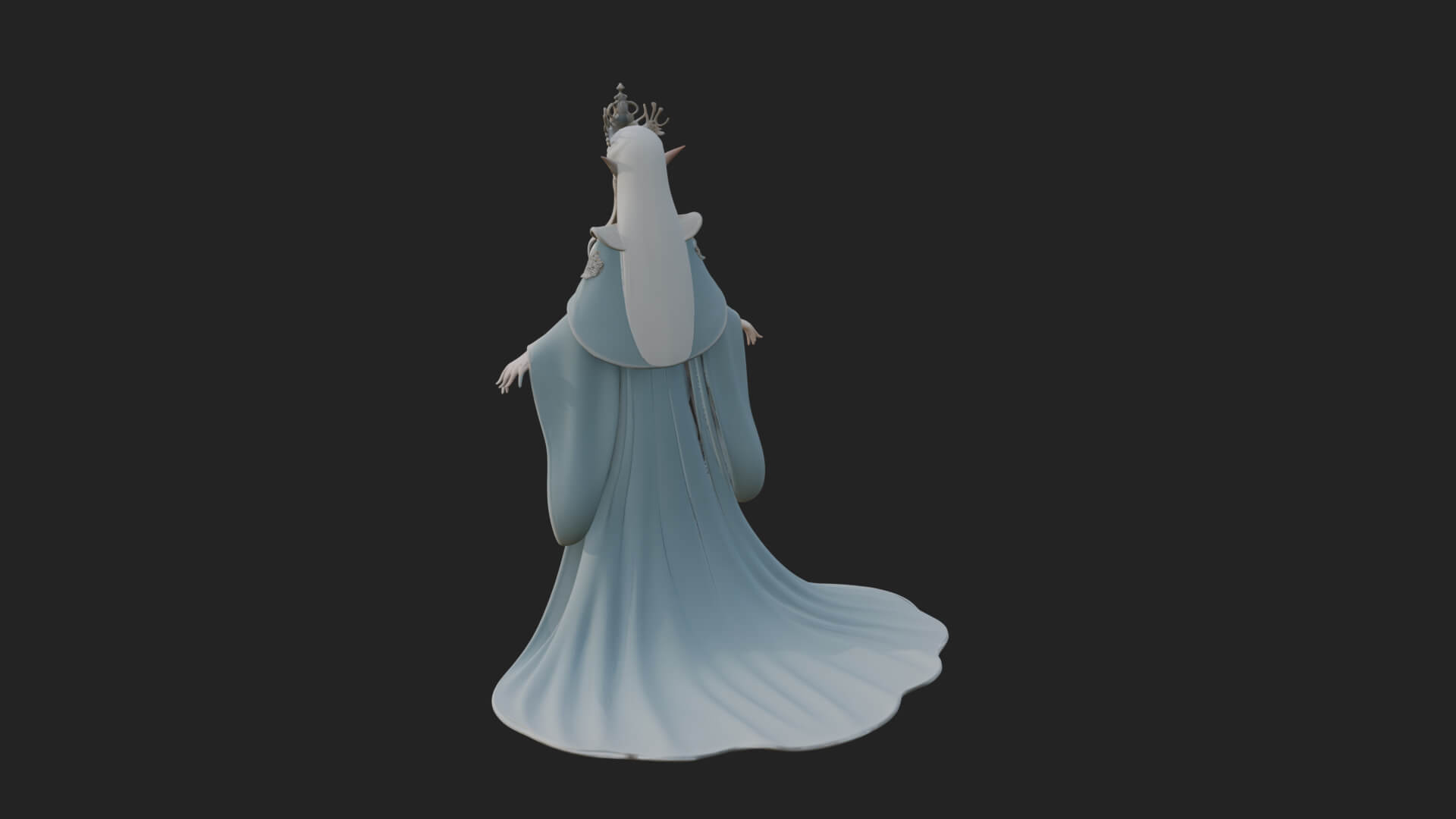 Elven Queen Statue Design 5 3D Print Model 3D Model