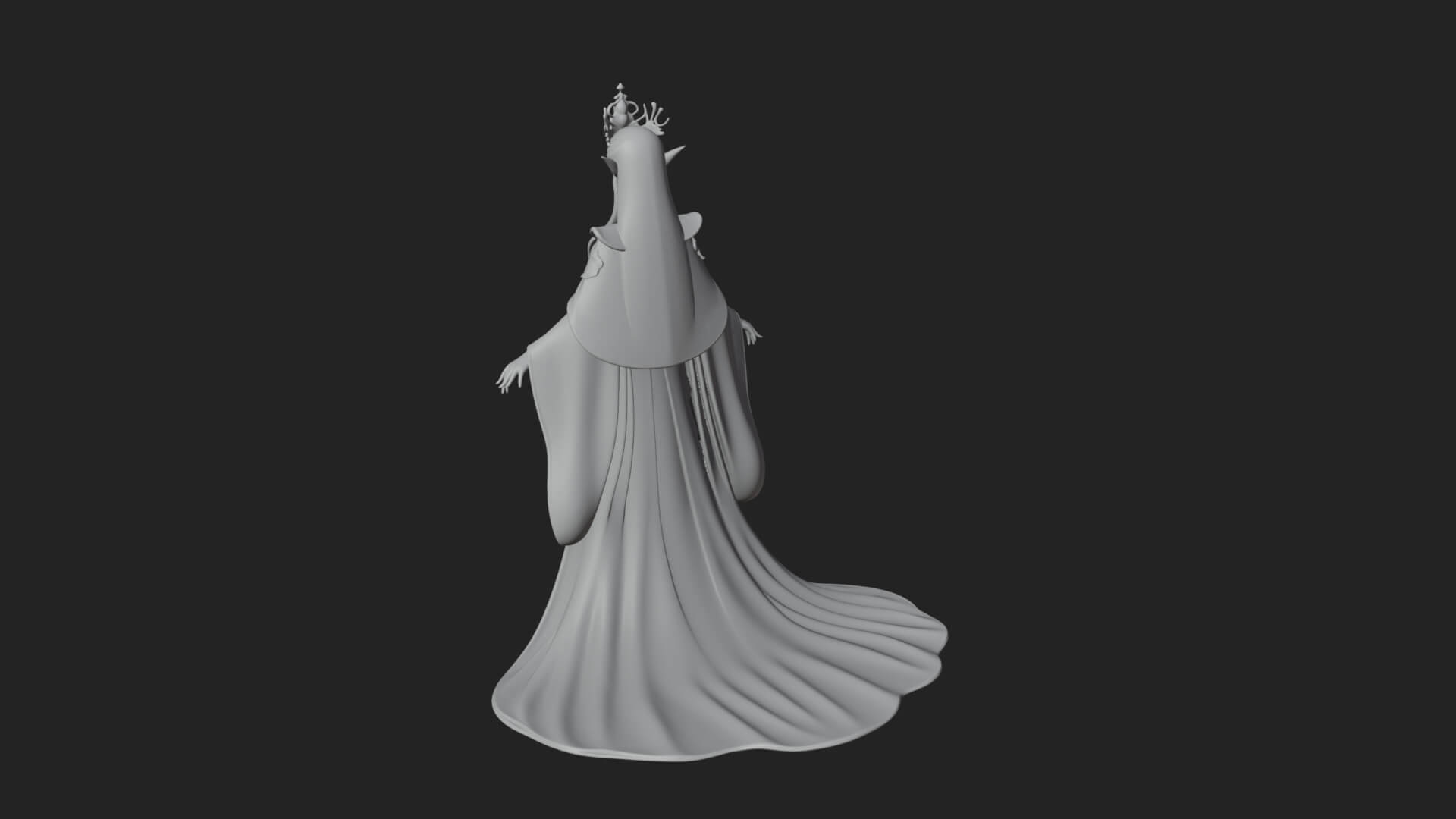 Elven Queen Statue Design 5 3D Print Model 3D Model