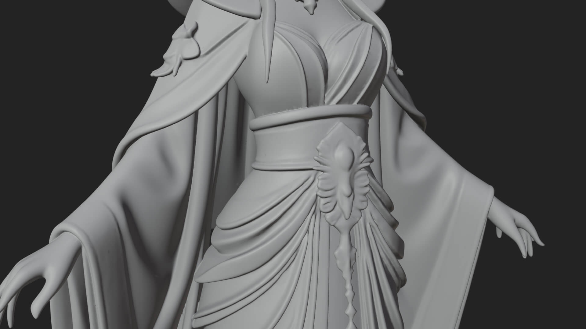Elven Queen Statue Design 5 3D Print Model 3D Model