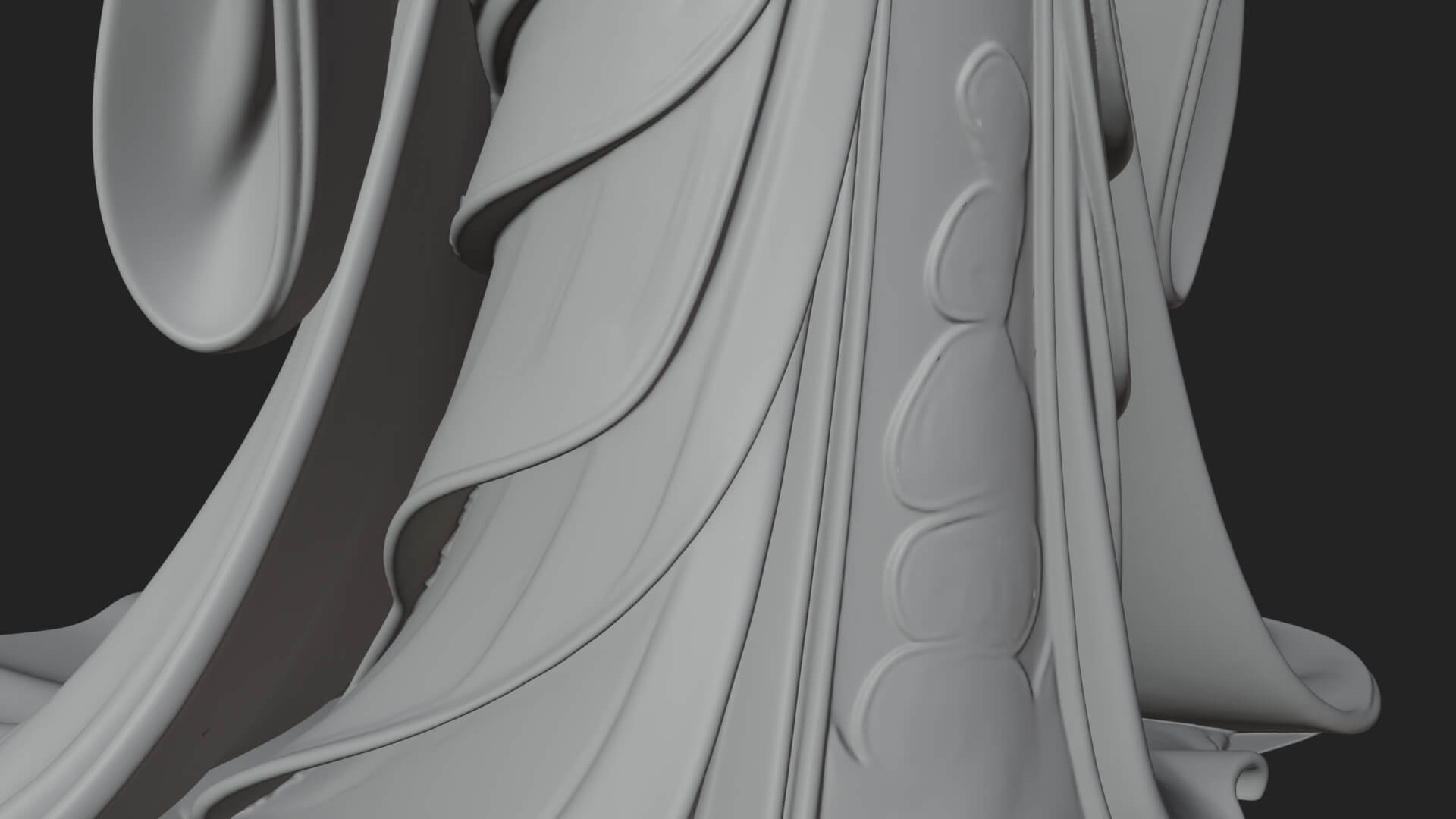 Elven Queen Statue Design 5 3D Print Model 3D Model