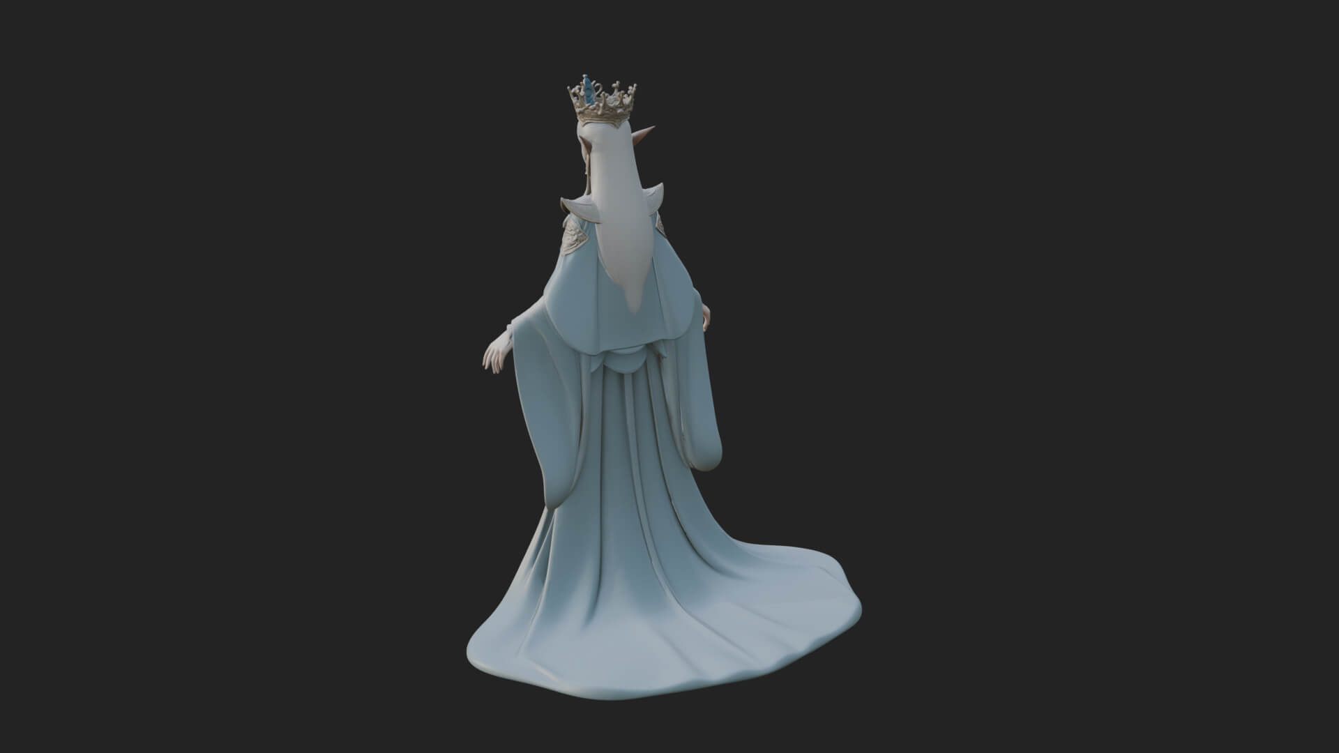 Elven Queen Statue Design 6 3D Print Model 3D Model