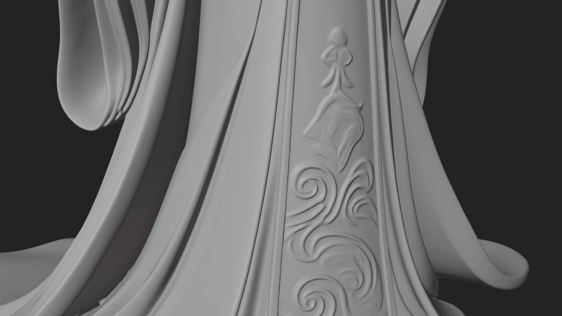 Elven Queen Statue Design 6 3D Print Model 3D Model
