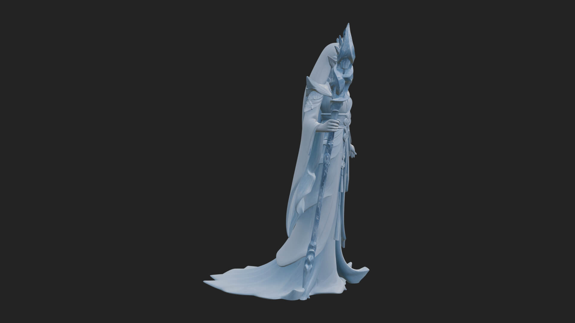 Elven Queen Statue Design 7 3D Print Model 3D Model