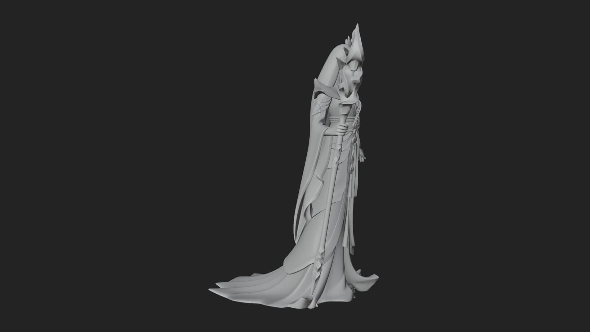 Elven Queen Statue Design 7 3D Print Model 3D Model