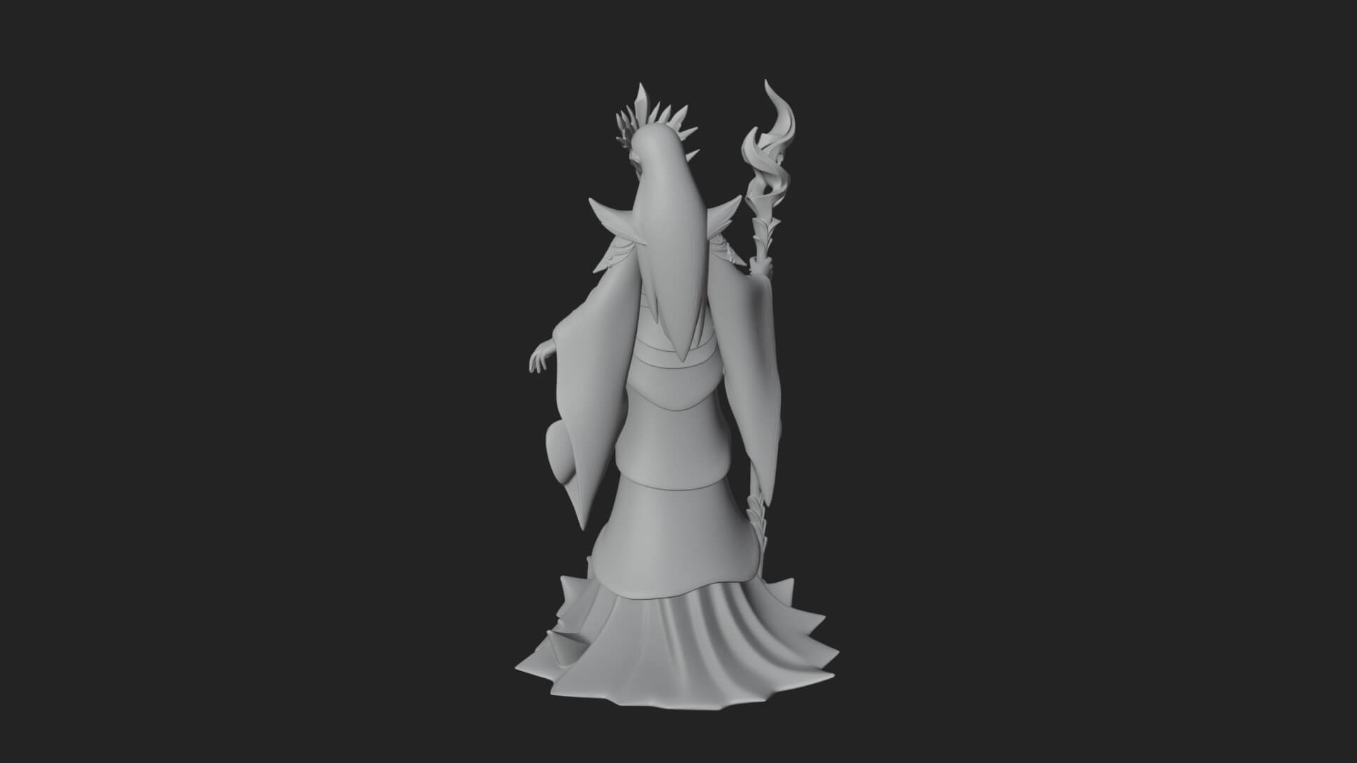 Elven Queen Statue Design 7 3D Print Model 3D Model