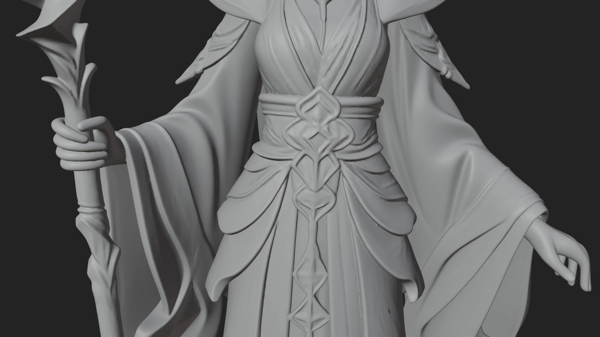 Elven Queen Statue Design 7 3D Print Model 3D Model