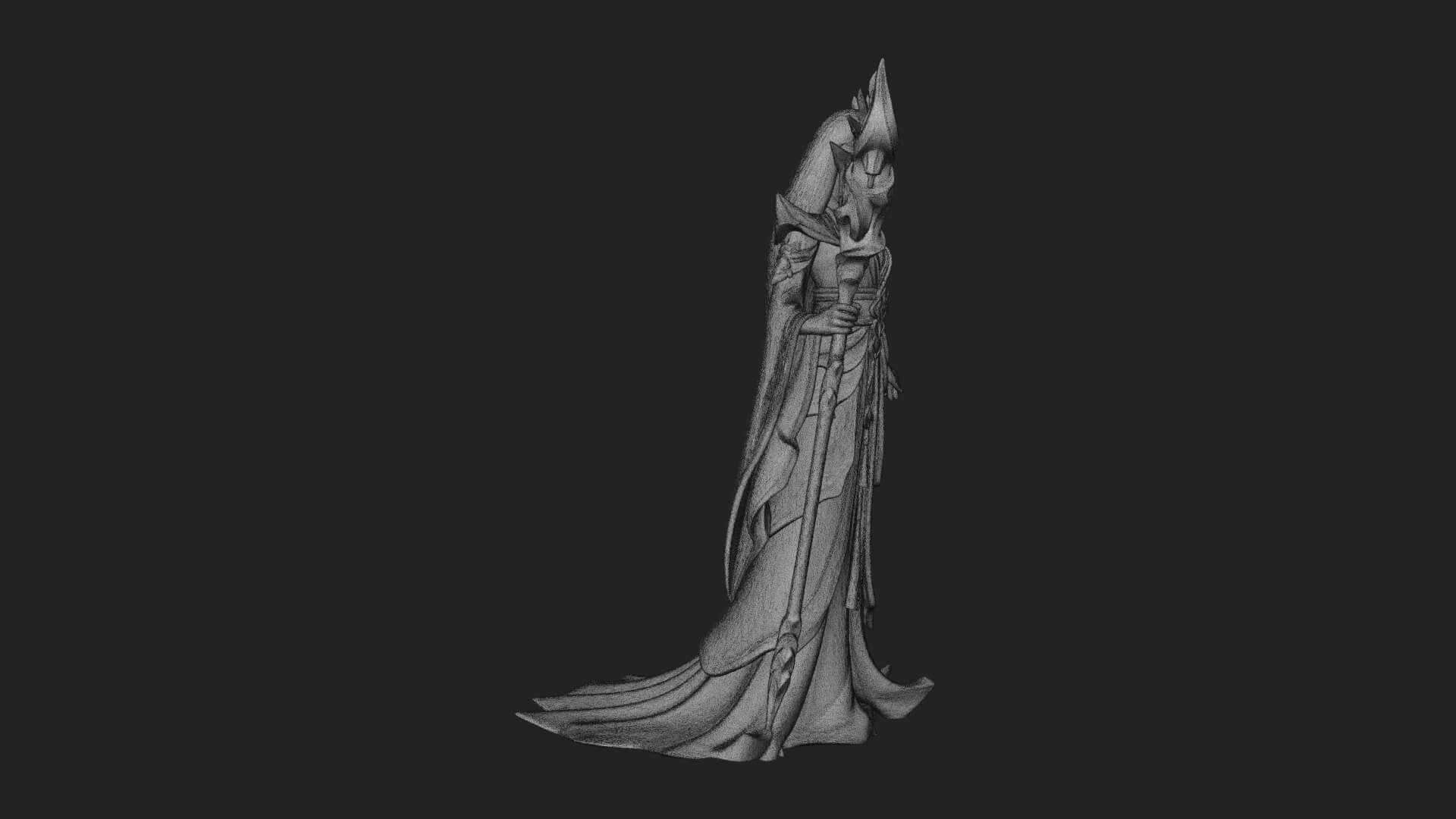 Elven Queen Statue Design 7 3D Print Model 3D Model