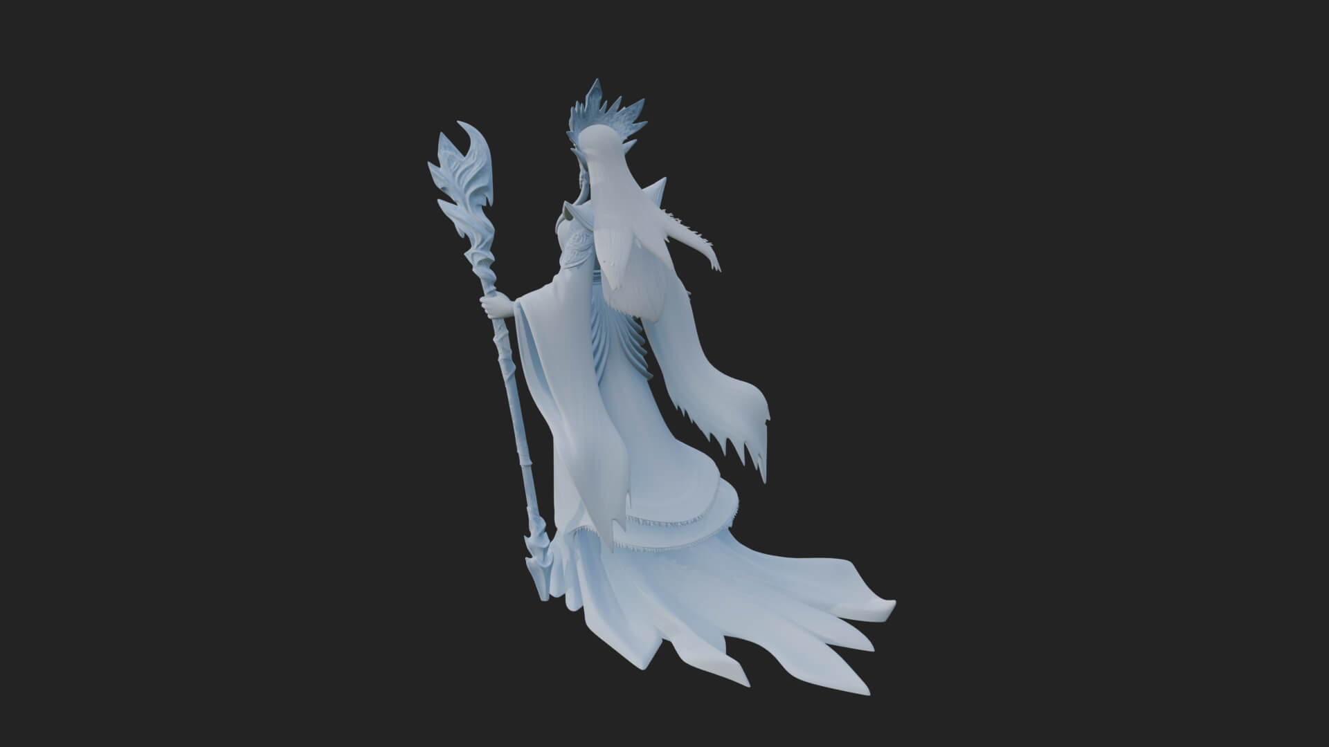 Elven Queen Statue Design 8 3D Print Model 3D Model