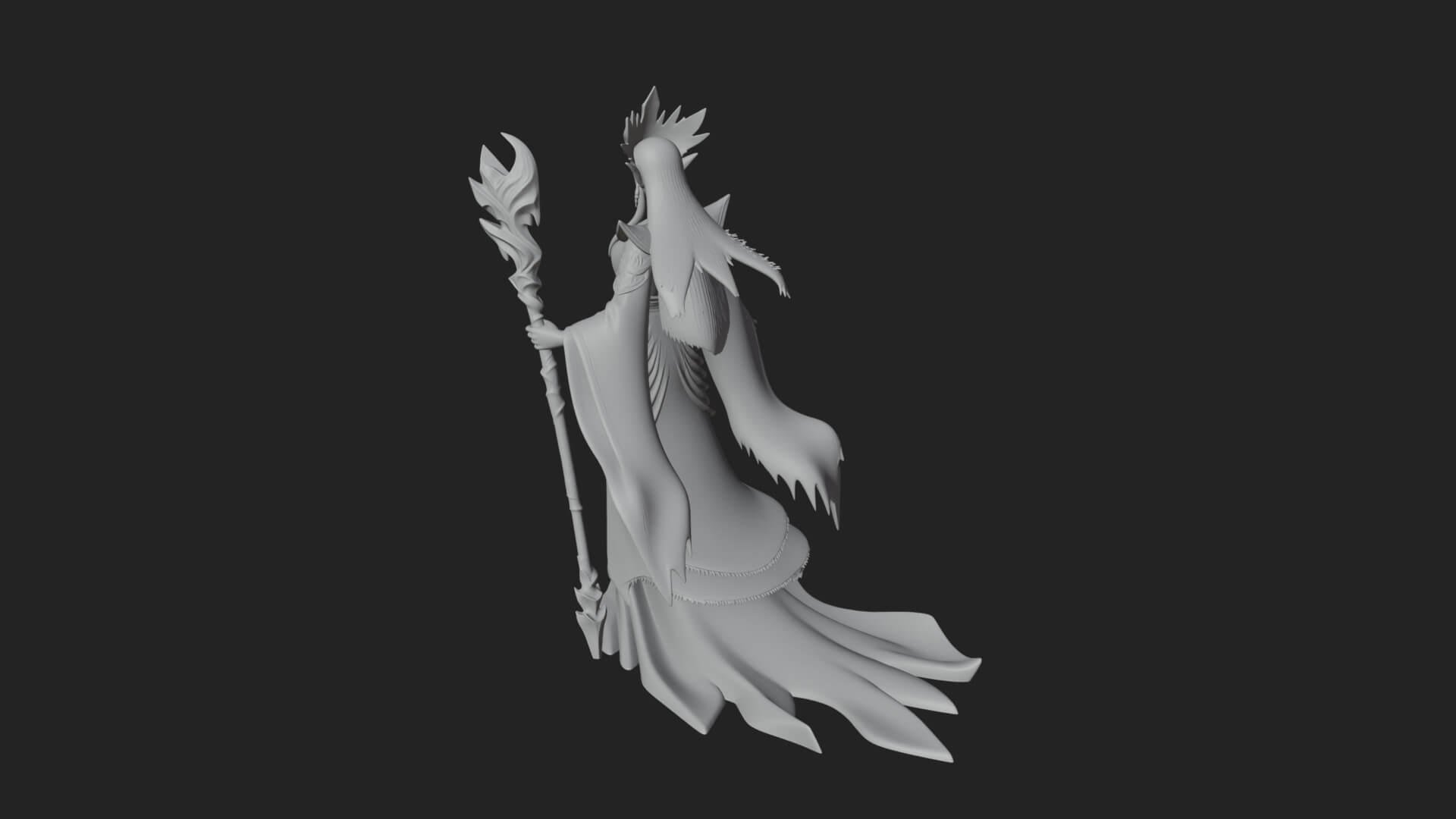 Elven Queen Statue Design 8 3D Print Model 3D Model