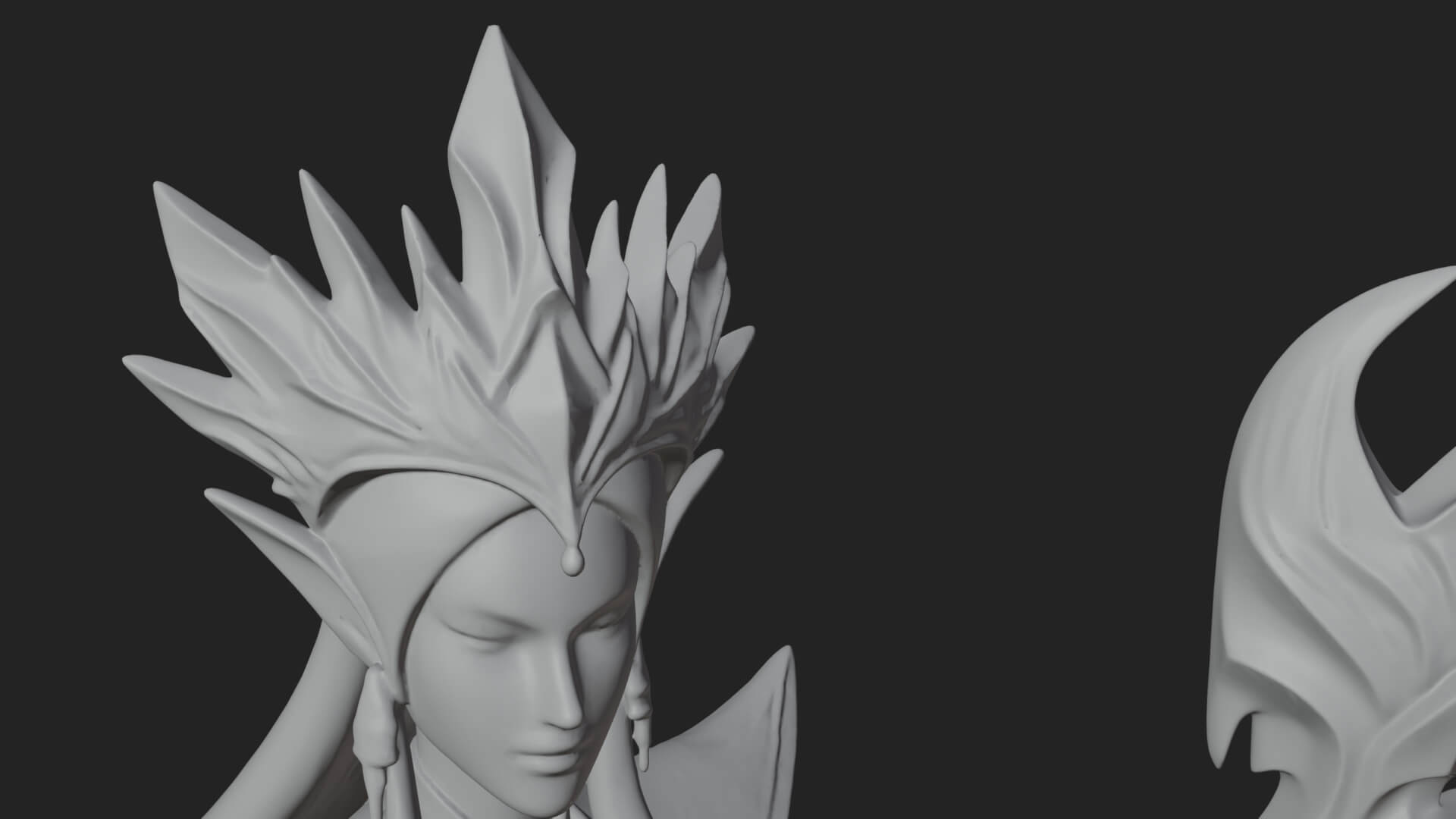 Elven Queen Statue Design 8 3D Print Model 3D Model