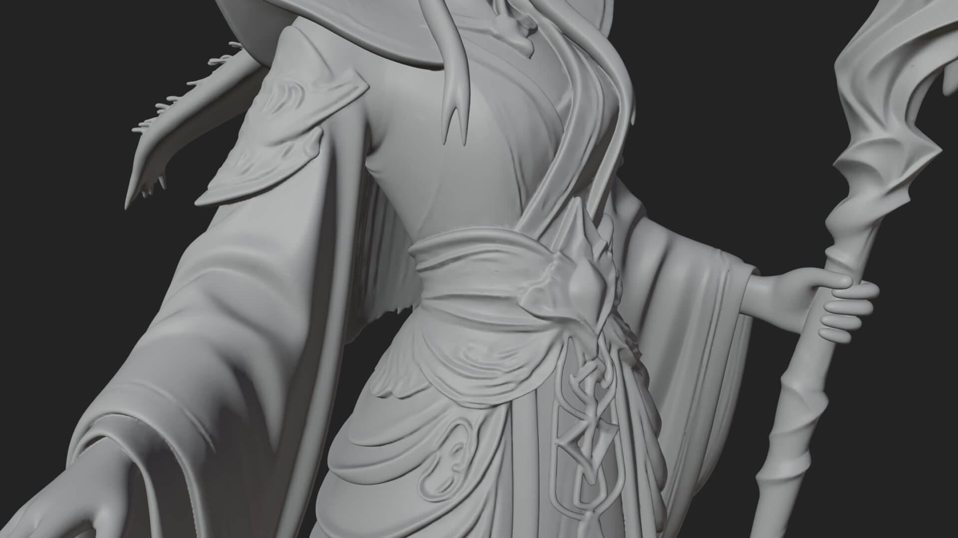 Elven Queen Statue Design 8 3D Print Model 3D Model