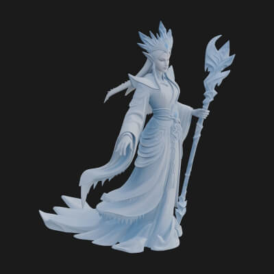 Elven Queen Statue Design 8 3D Print Model
