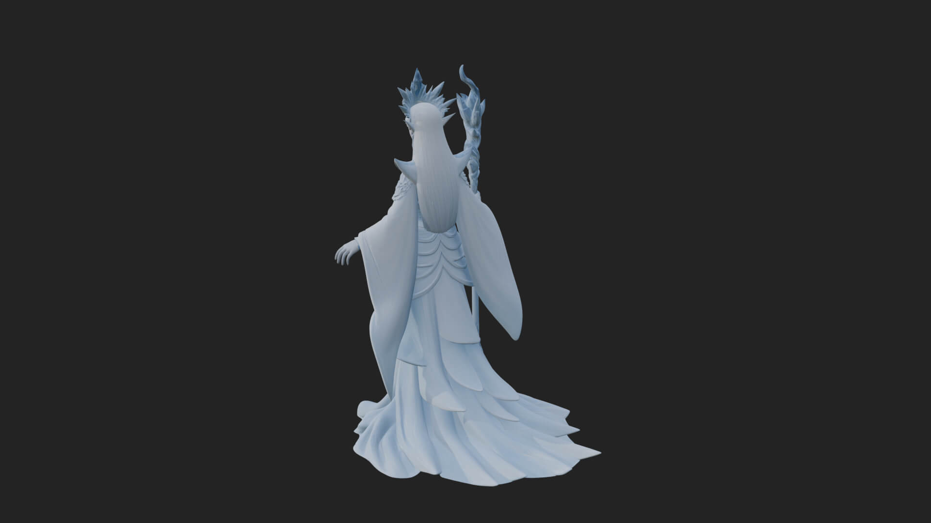 Elven Queen Statue Design 9 3D Print Model 3D Model
