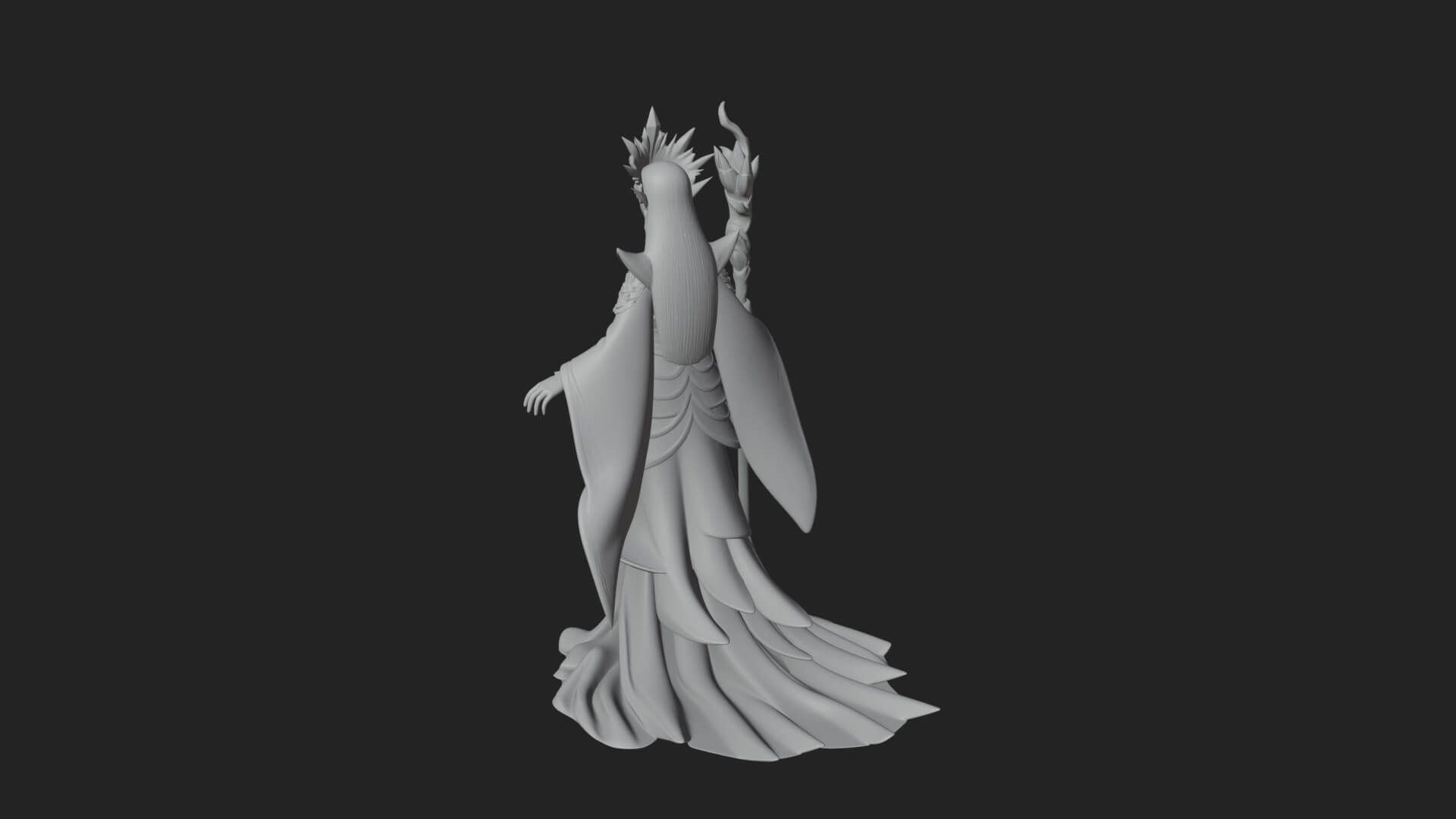Elven Queen Statue Design 9 3D Print Model 3D Model