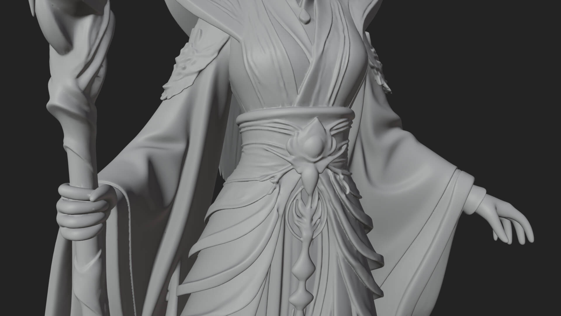 Elven Queen Statue Design 9 3D Print Model 3D Model