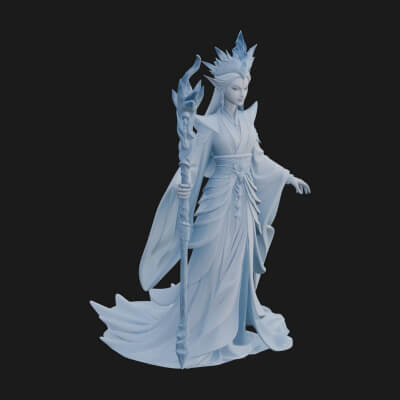 Elven Queen Statue Design 9 3D Print Model
