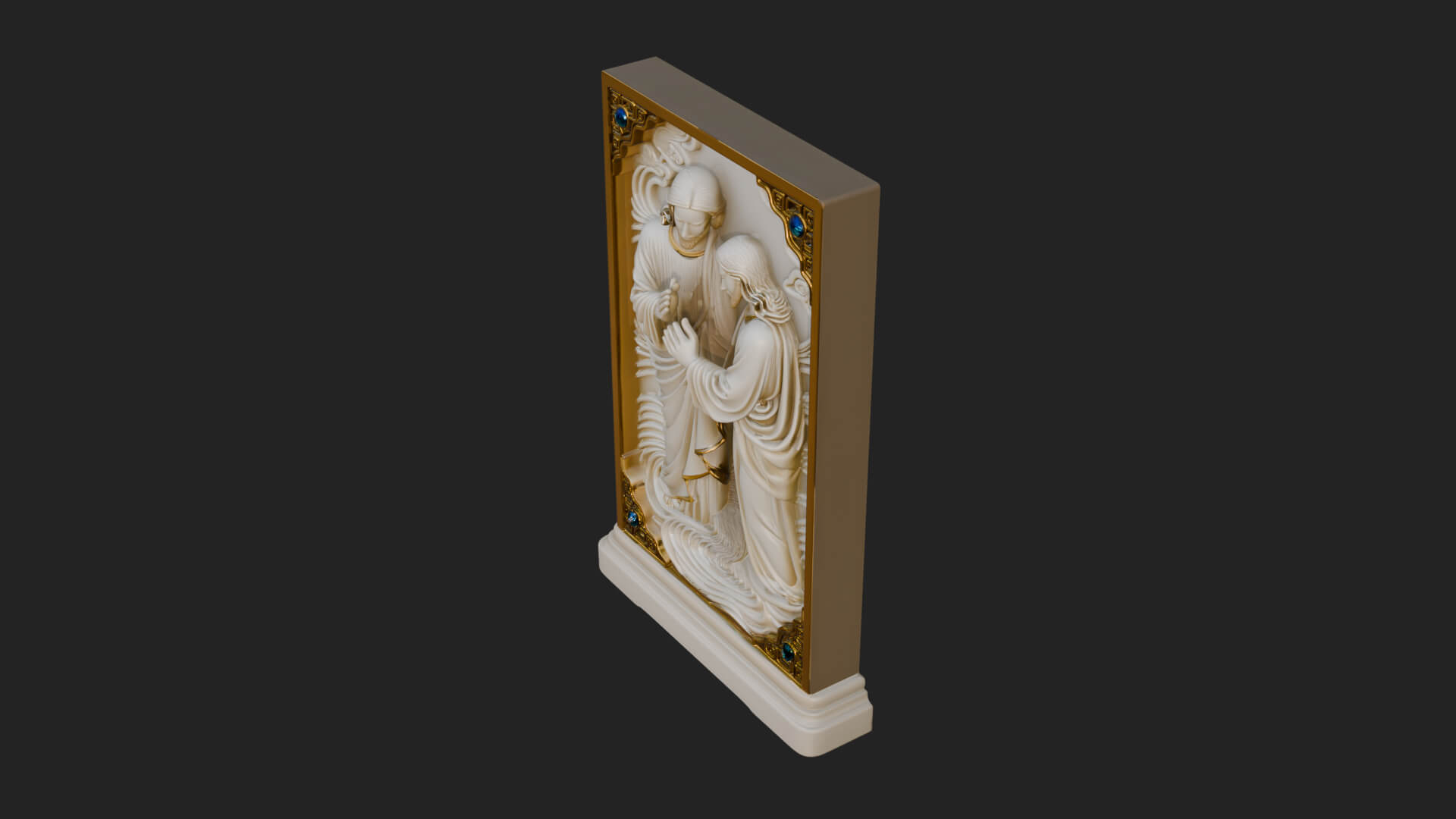 Embracing Couple Relief Plaque Design 1 3D Print Model 3D Model