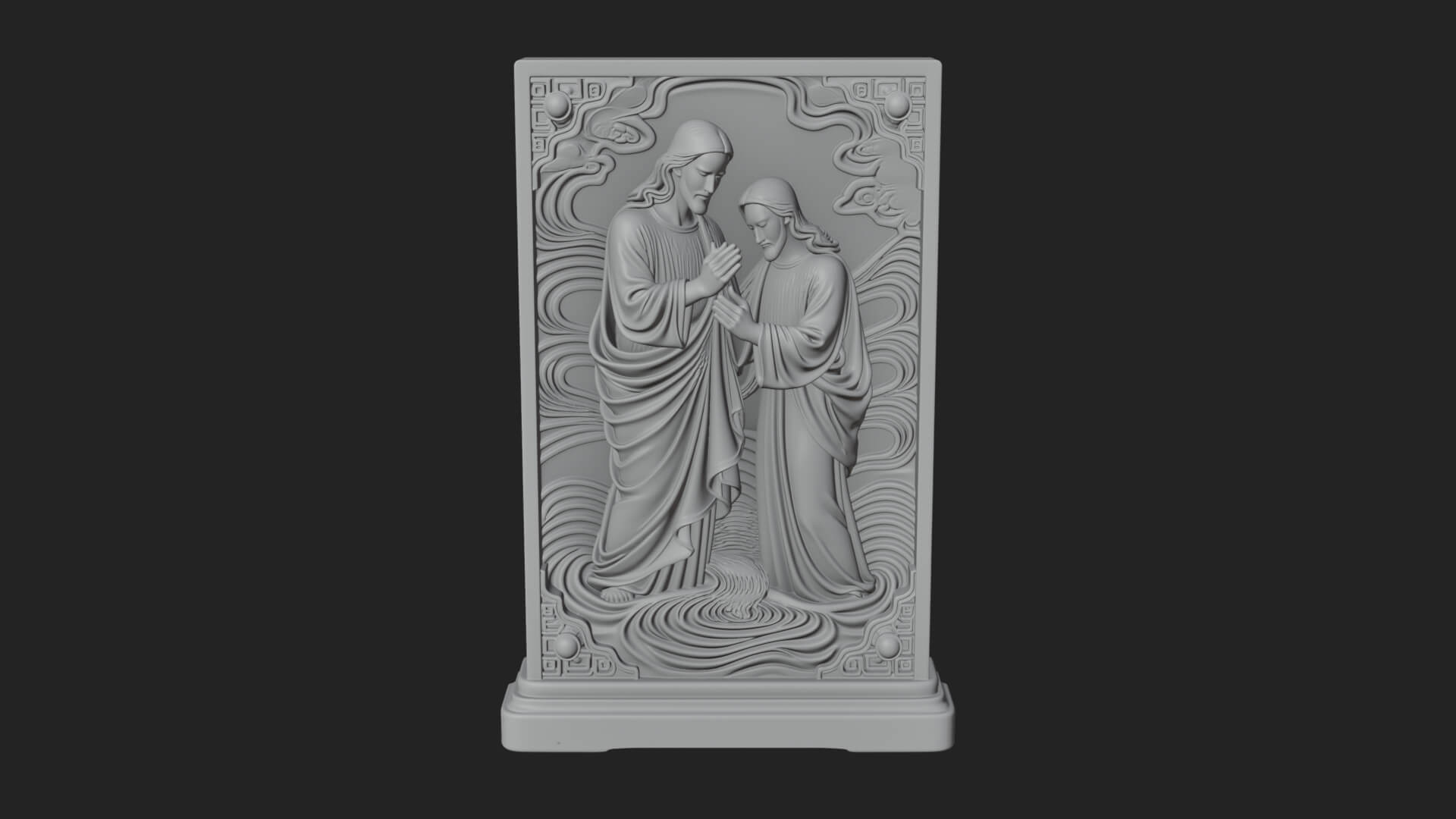 Embracing Couple Relief Plaque Design 1 3D Print Model 3D Model