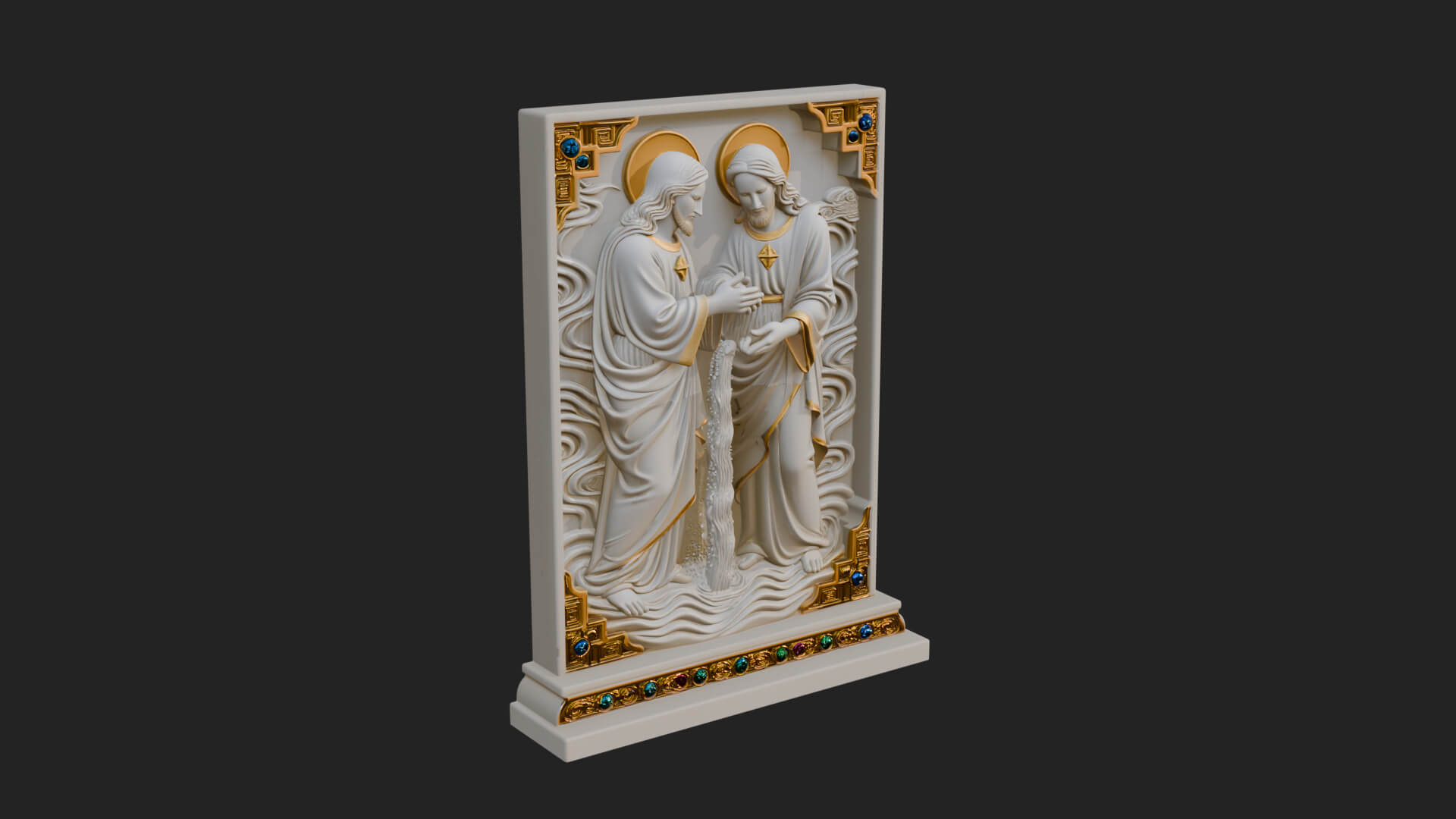 Embracing Couple Relief Plaque Design 2 3D Print Model 3D Model