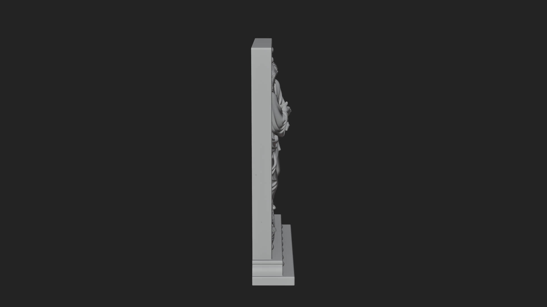 Embracing Couple Relief Plaque Design 2 3D Print Model 3D Model