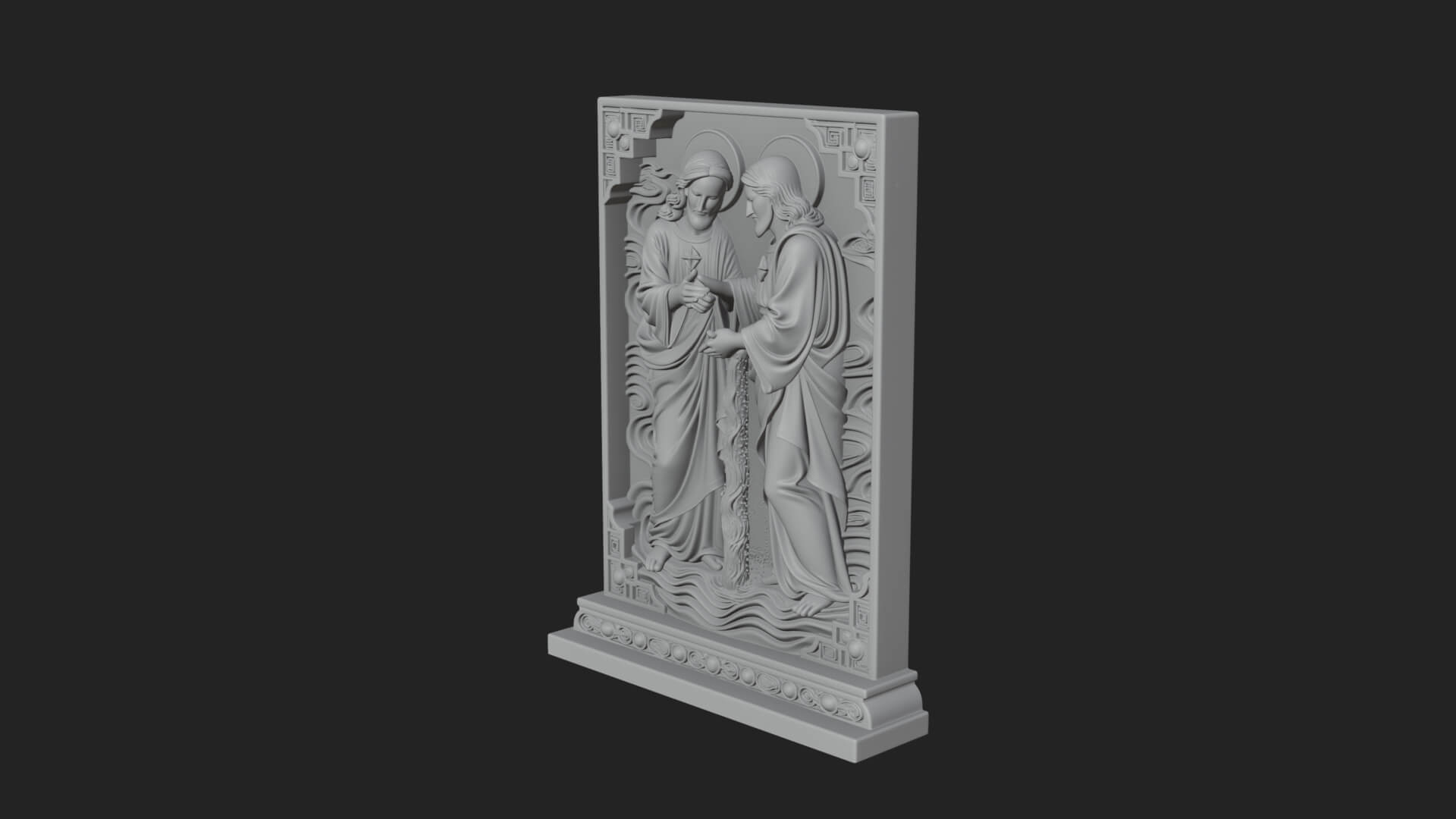 Embracing Couple Relief Plaque Design 2 3D Print Model 3D Model
