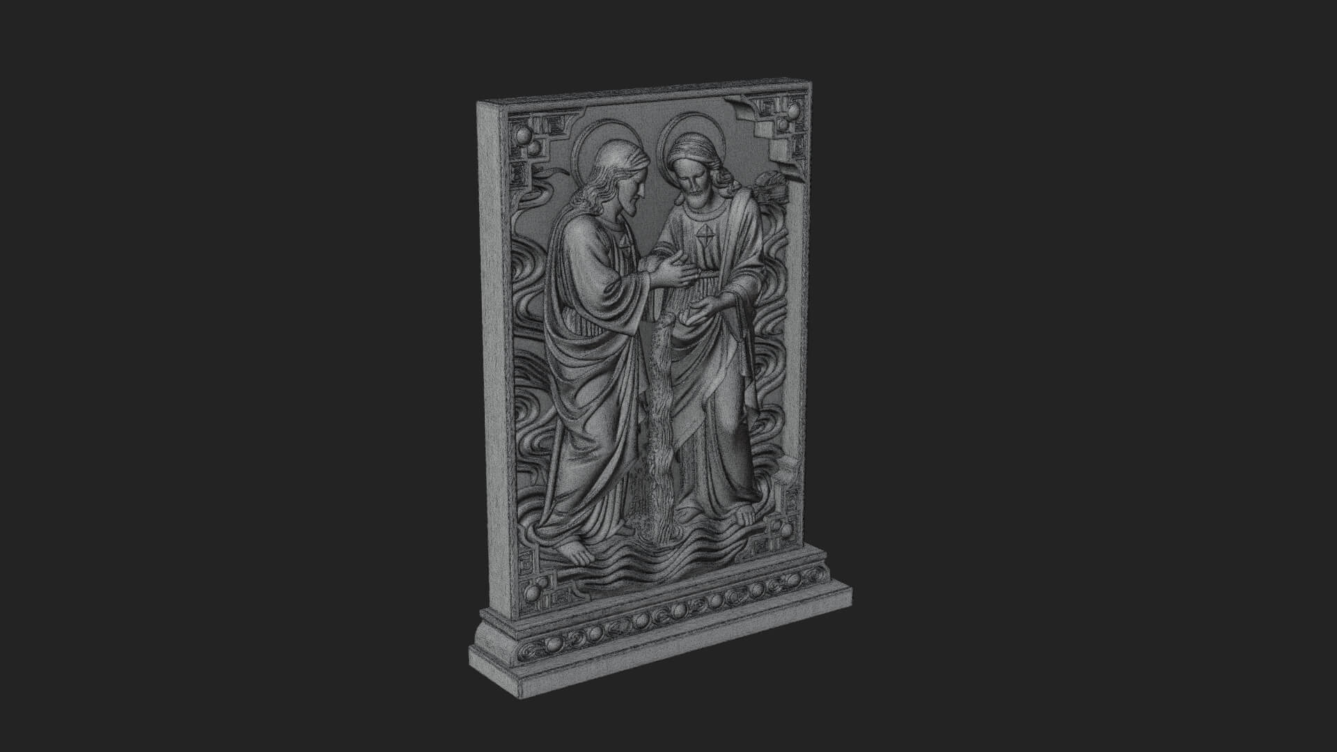Embracing Couple Relief Plaque Design 2 3D Print Model 3D Model