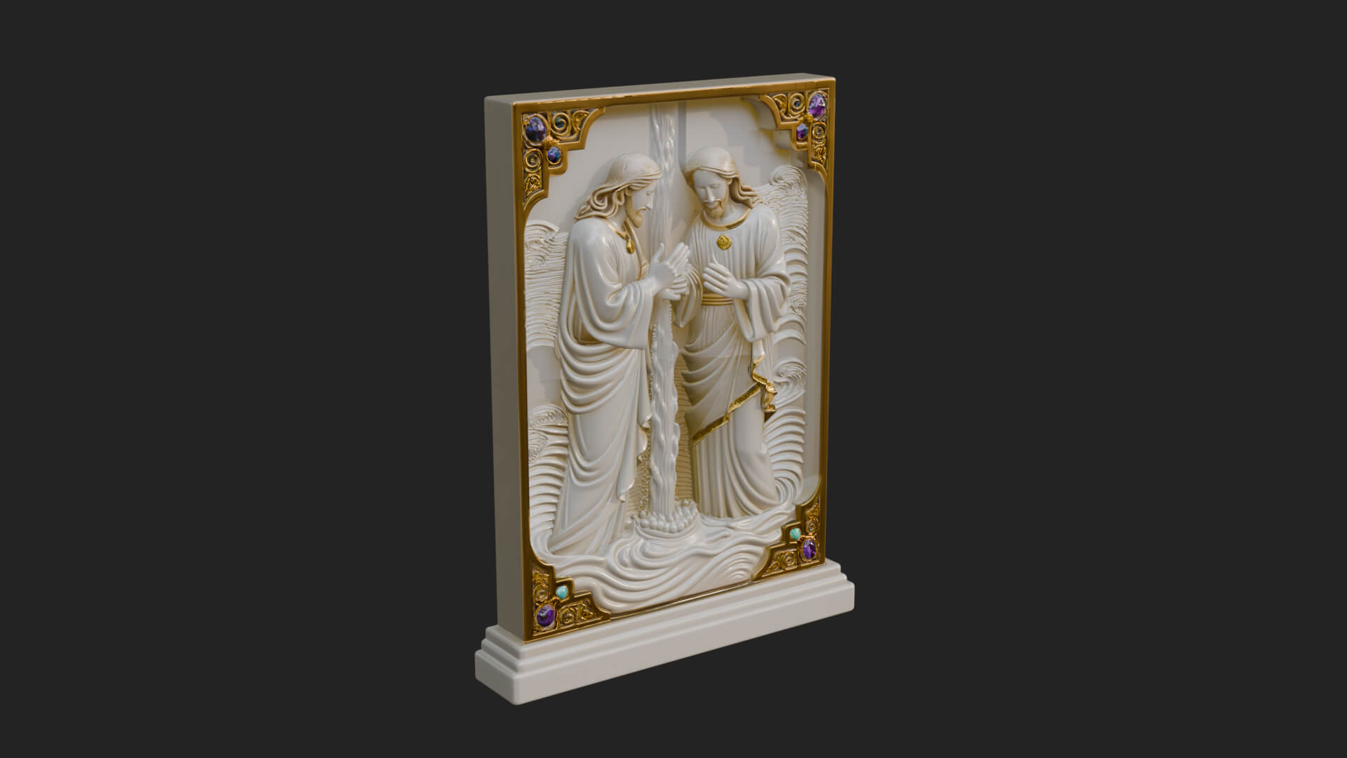 Embracing Couple Relief Plaque Design 3 3D Print Model 3D Model