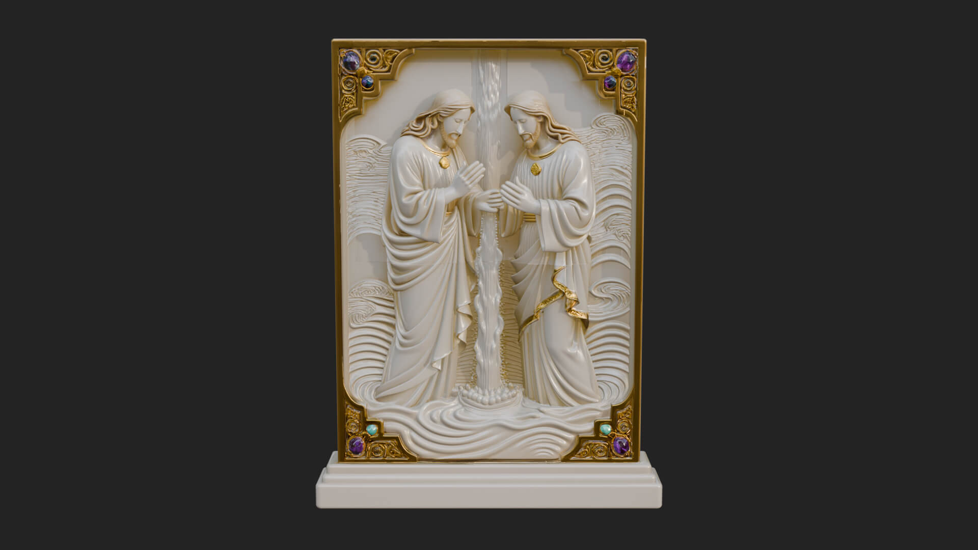 Embracing Couple Relief Plaque Design 3 3D Print Model 3D Model