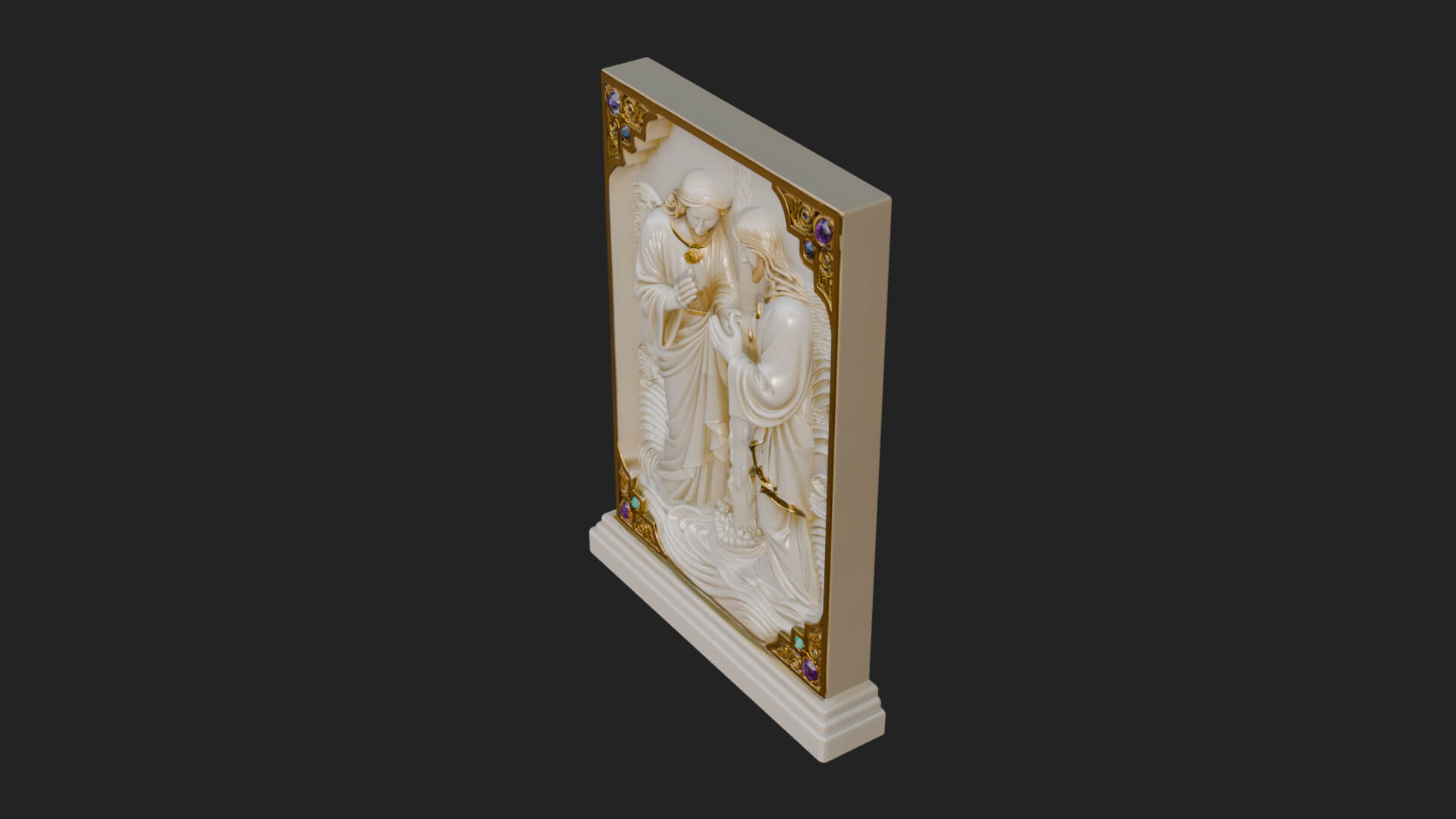 Embracing Couple Relief Plaque Design 3 3D Print Model 3D Model