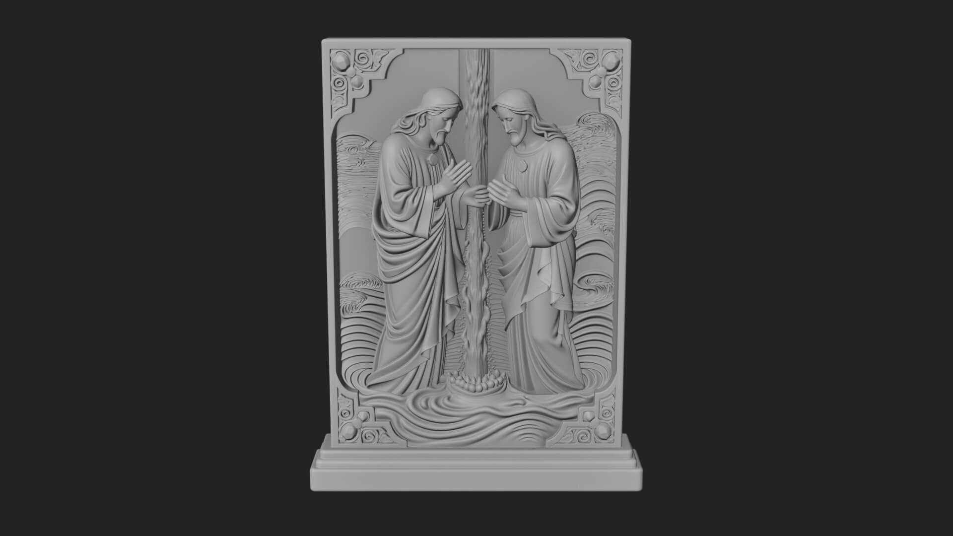 Embracing Couple Relief Plaque Design 3 3D Print Model 3D Model