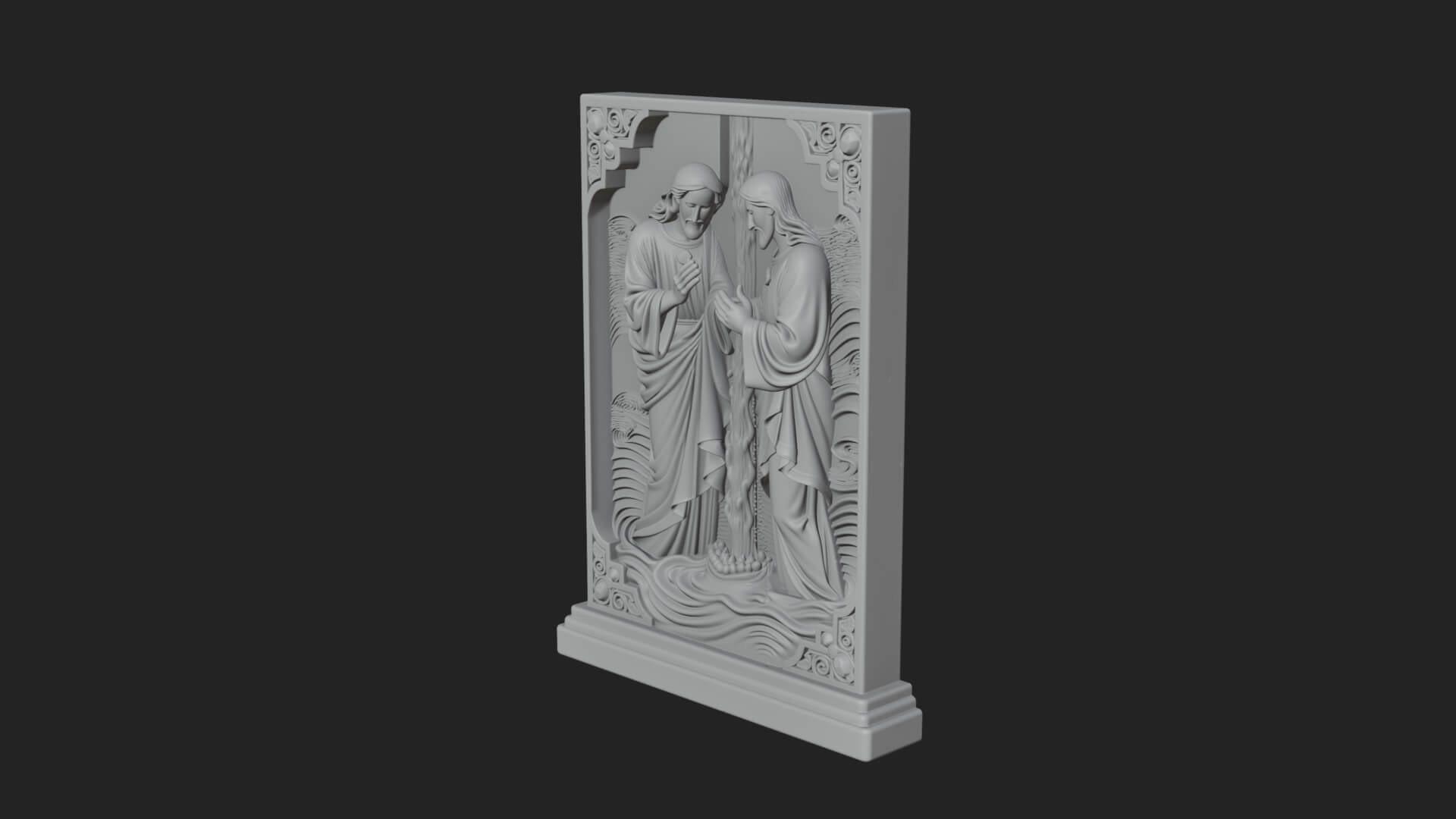 Embracing Couple Relief Plaque Design 3 3D Print Model 3D Model