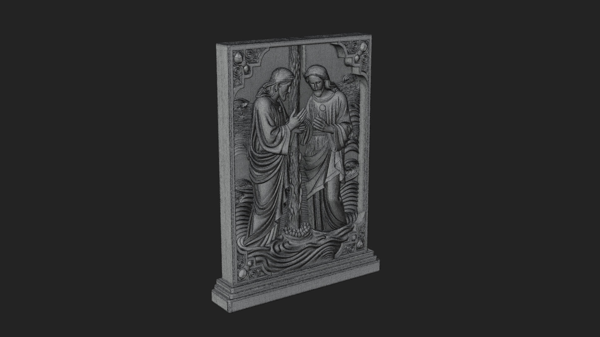 Embracing Couple Relief Plaque Design 3 3D Print Model 3D Model