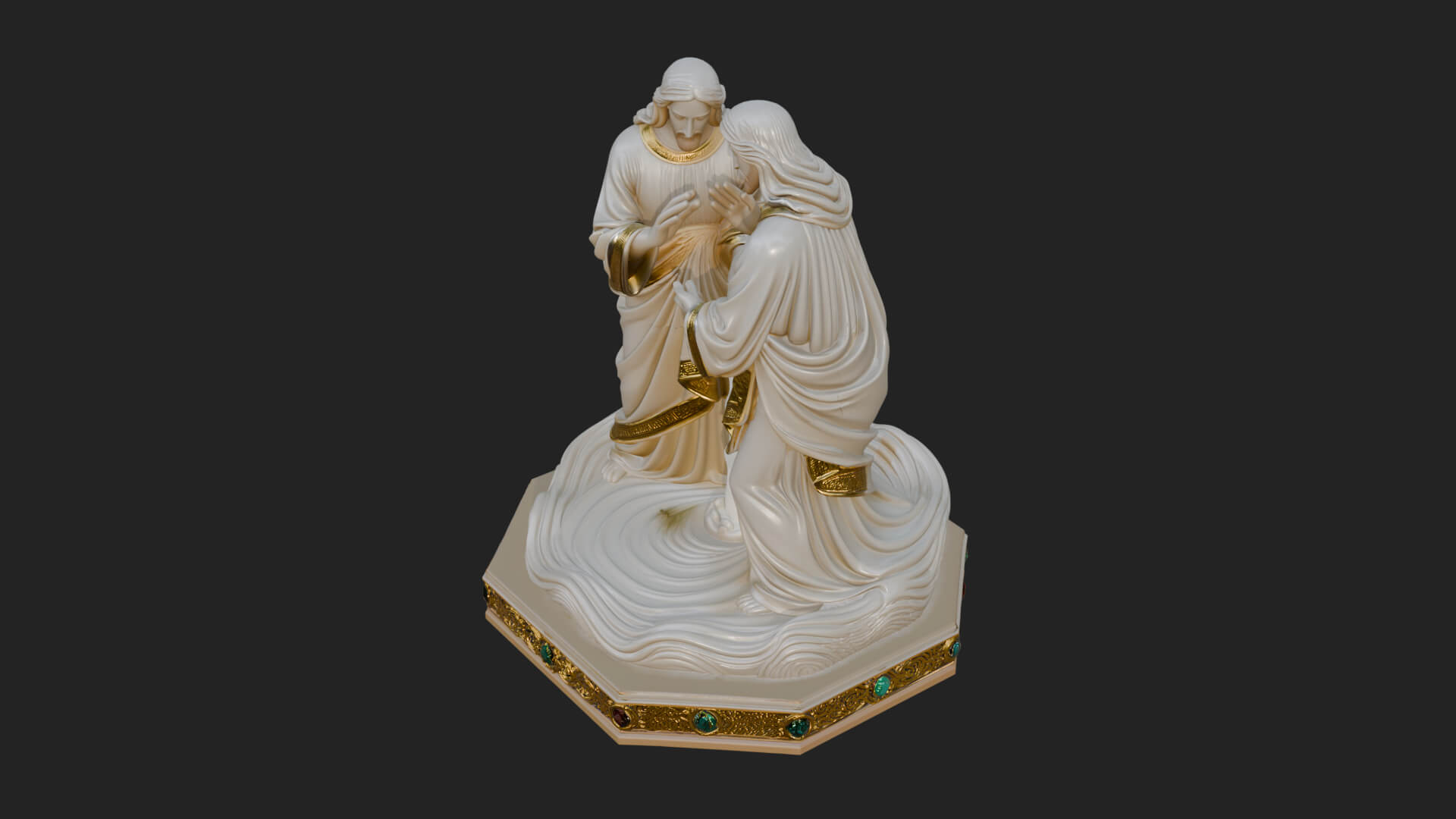 Embracing Couple Statue Design 1 3D Print Model 3D Model