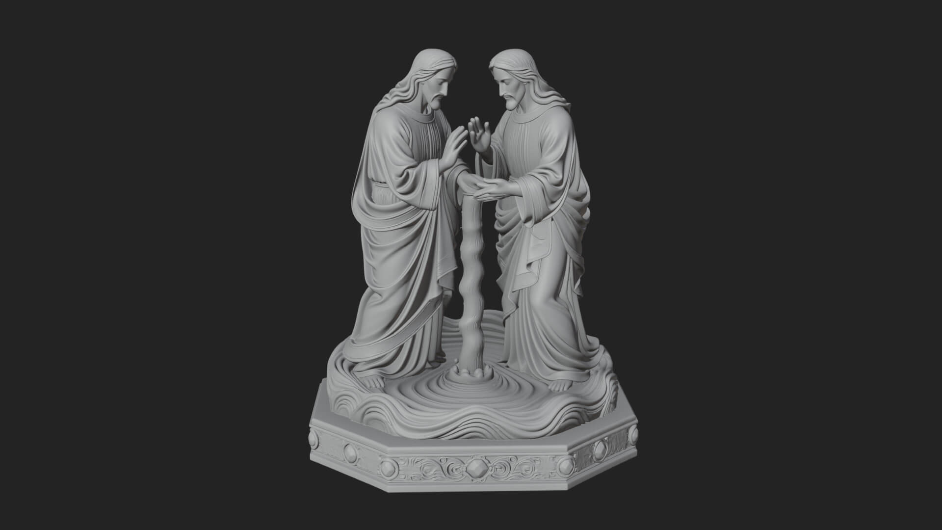 Embracing Couple Statue Design 1 3D Print Model 3D Model