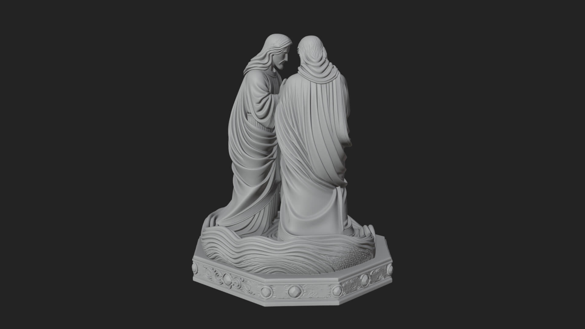 Embracing Couple Statue Design 1 3D Print Model 3D Model